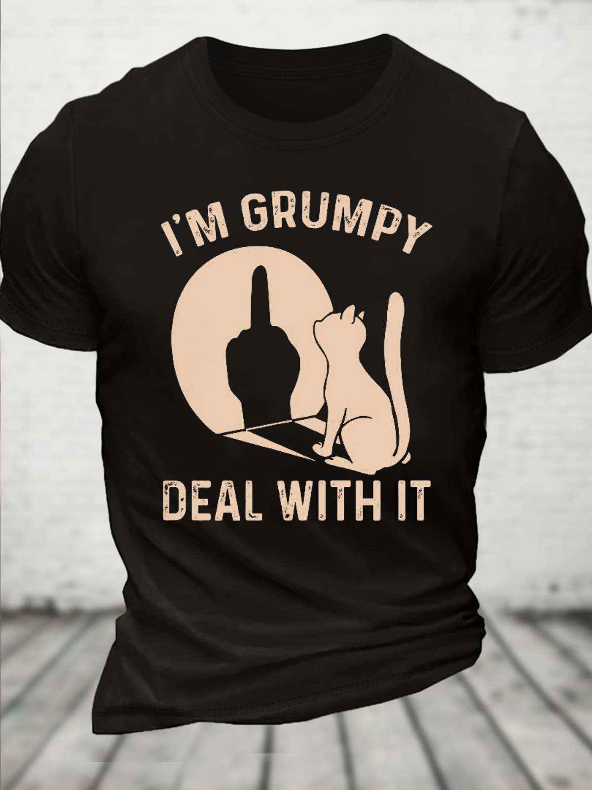 Cotton I'm Grumpy Deal With It Loose Casual Rabbit T-Shirt