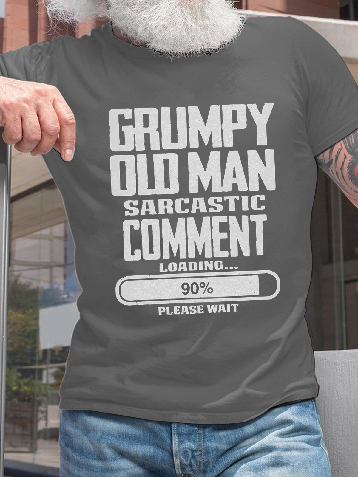 Cotton Grumpy Old Man Casual Loose T-Shirt