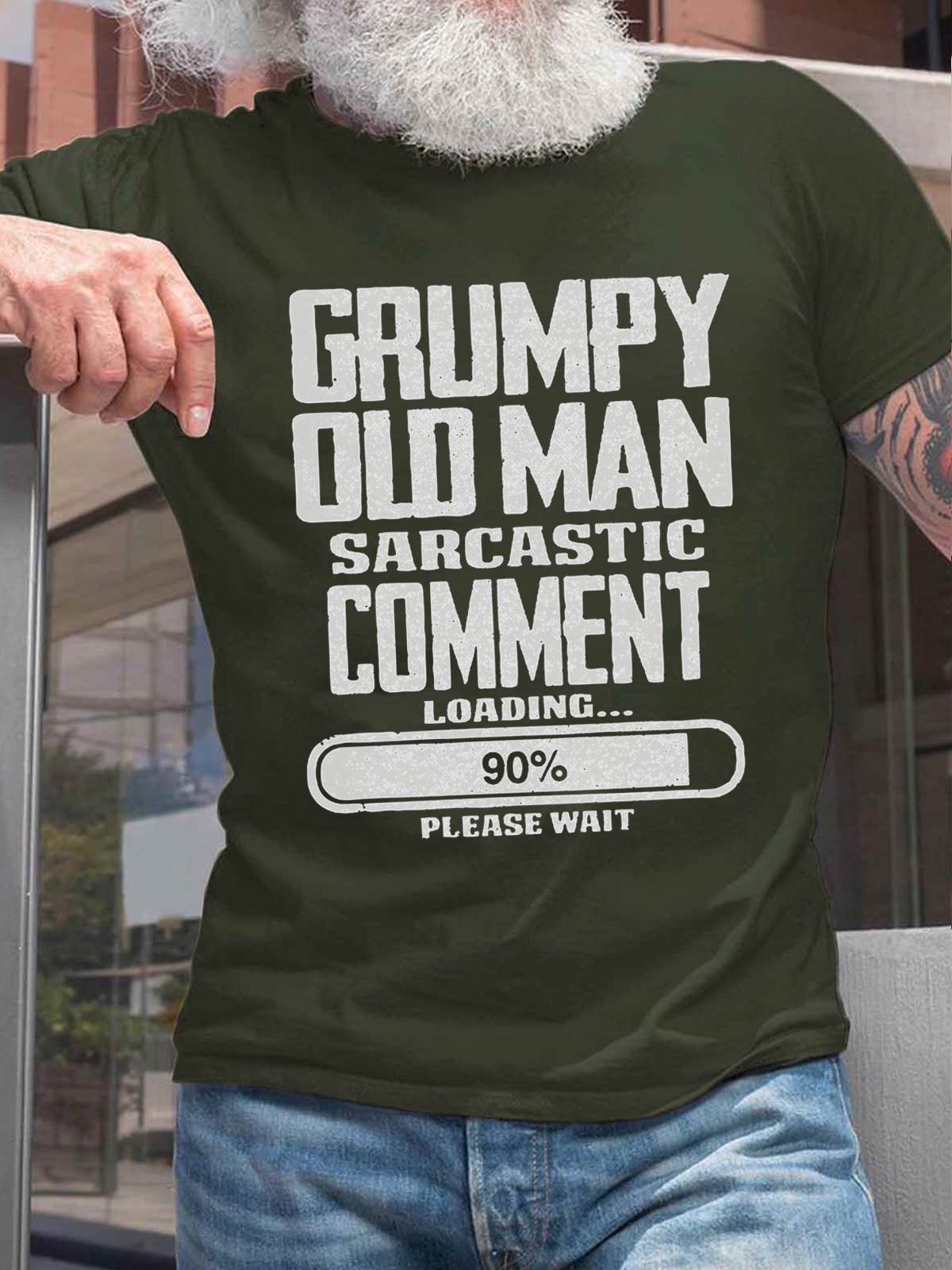 Cotton Grumpy Old Man Casual Loose T-Shirt