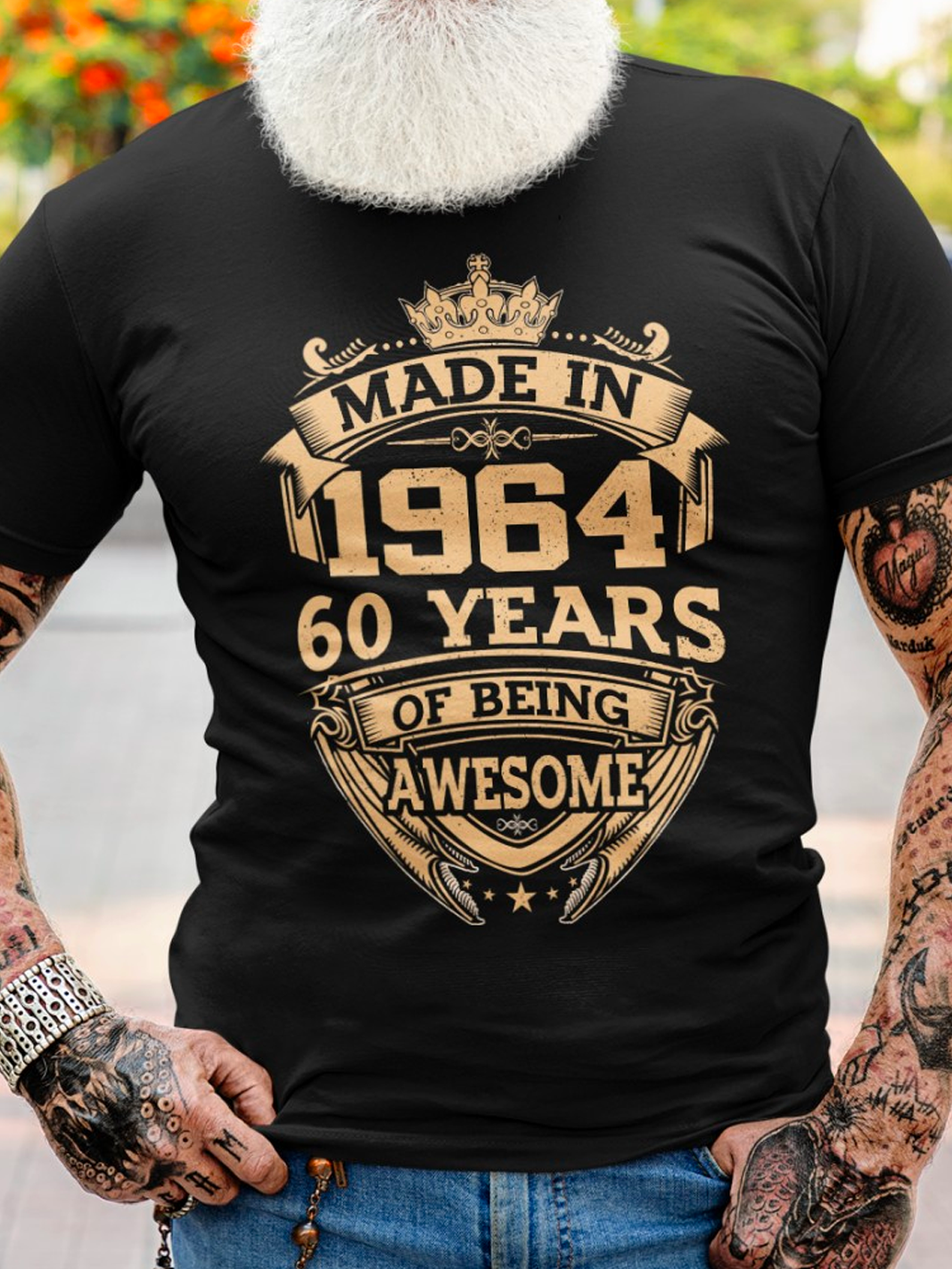 Cotton Made In 1964 60 Years Of Being Awesome 2024 Loose Text Letters Crew Neck Casual T-Shirt