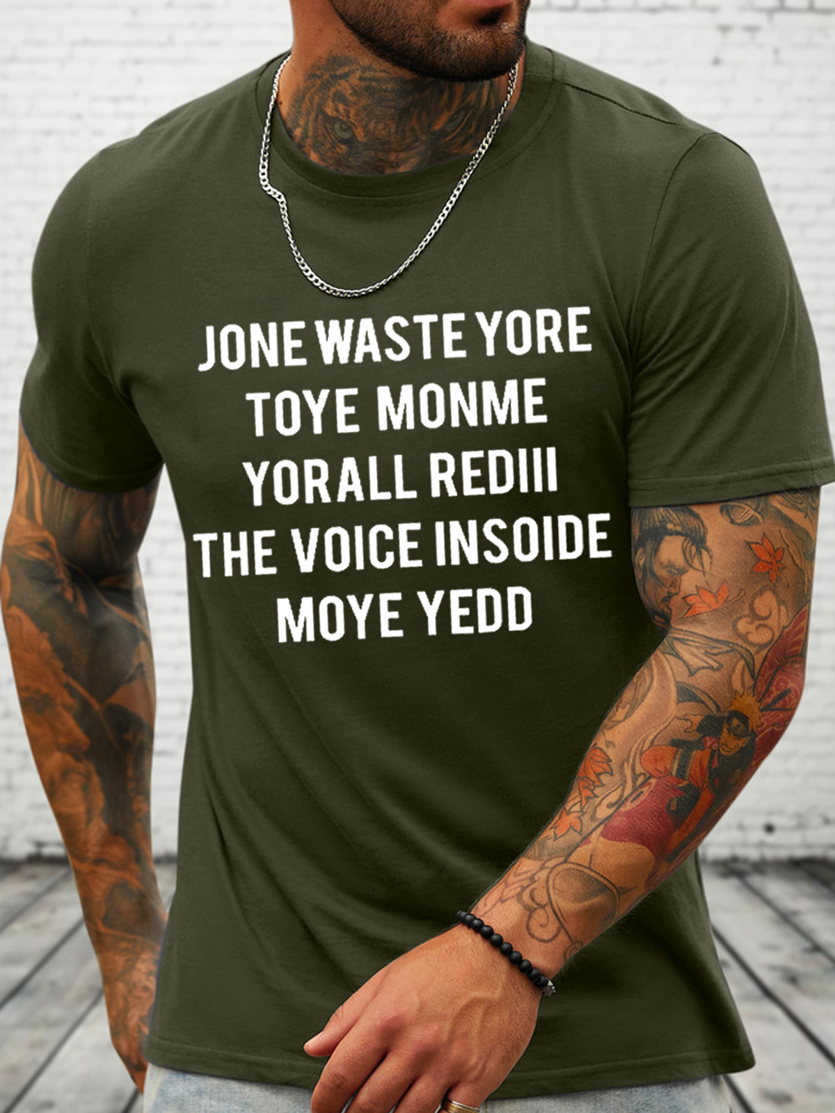 Cotton Don't Waste Your Time On Me You're Already The Voice Inside Loose Text Letters Casual T-Shirt