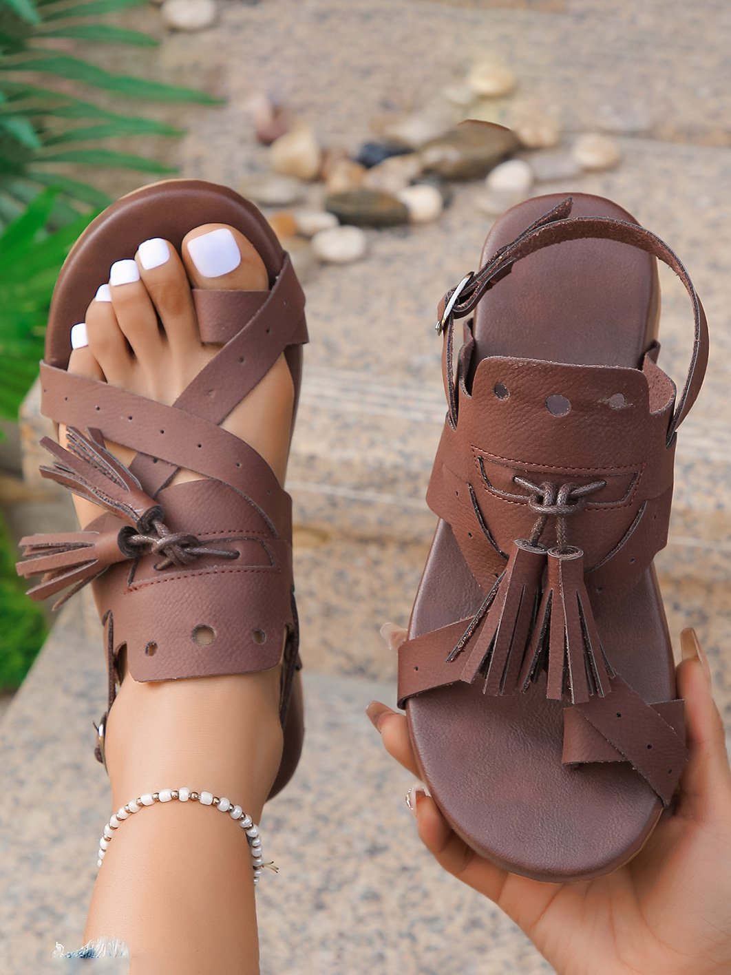 Plain Pu Casual Summer Sandal