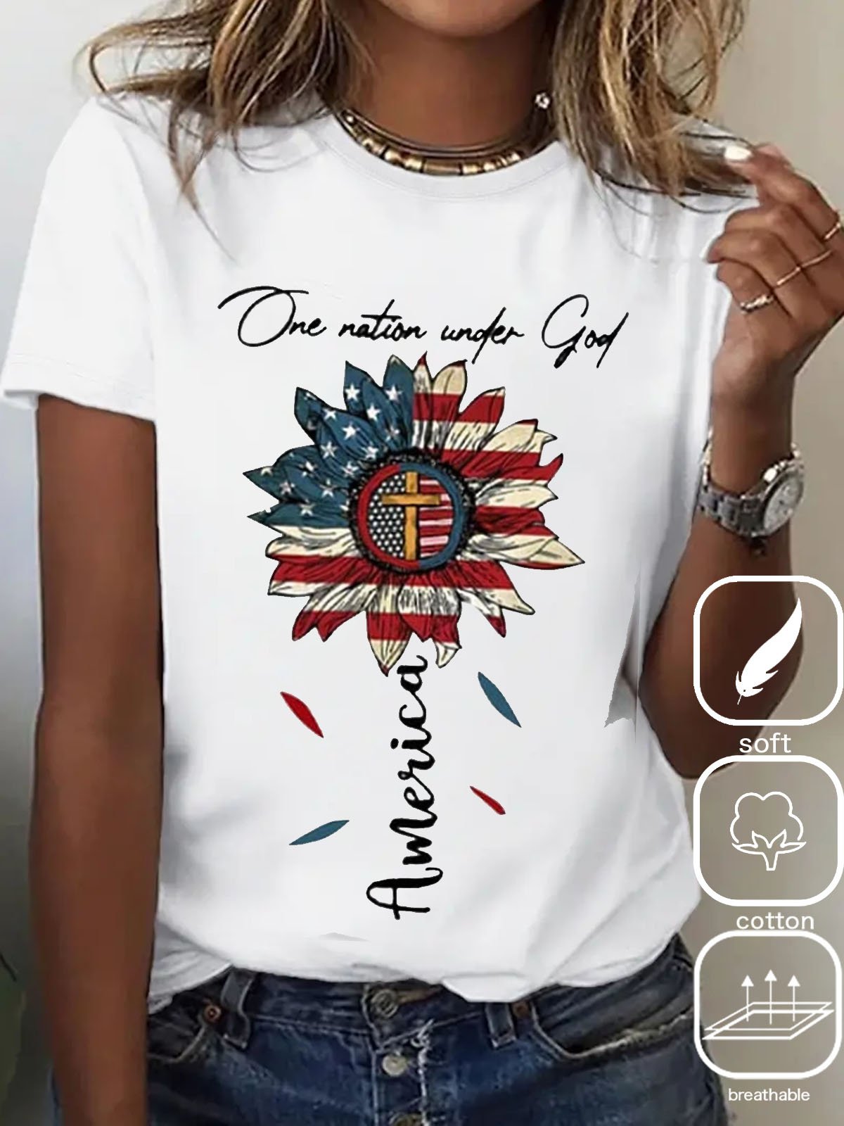 America Flag Casual T-Shirt