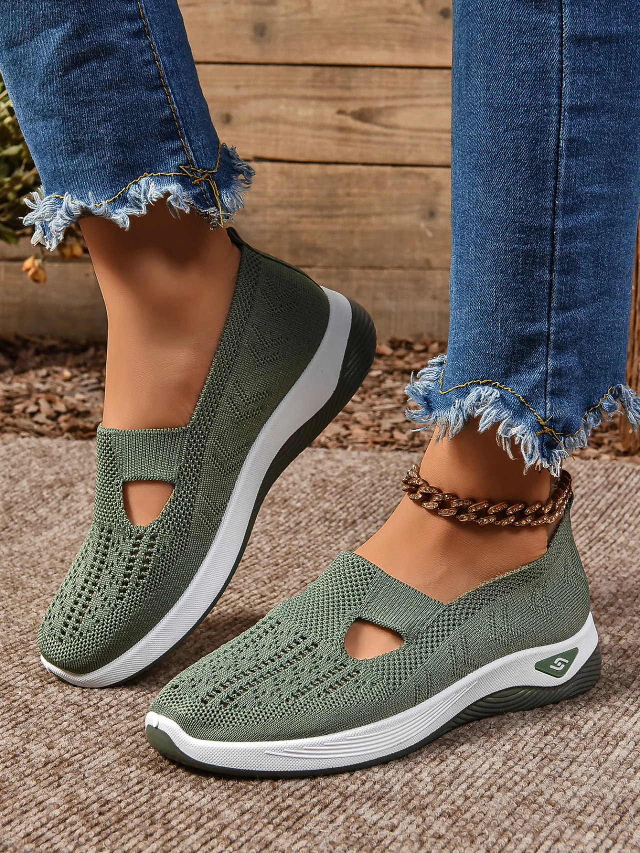 Mesh Fabric Casual Plain Shallow Shoes