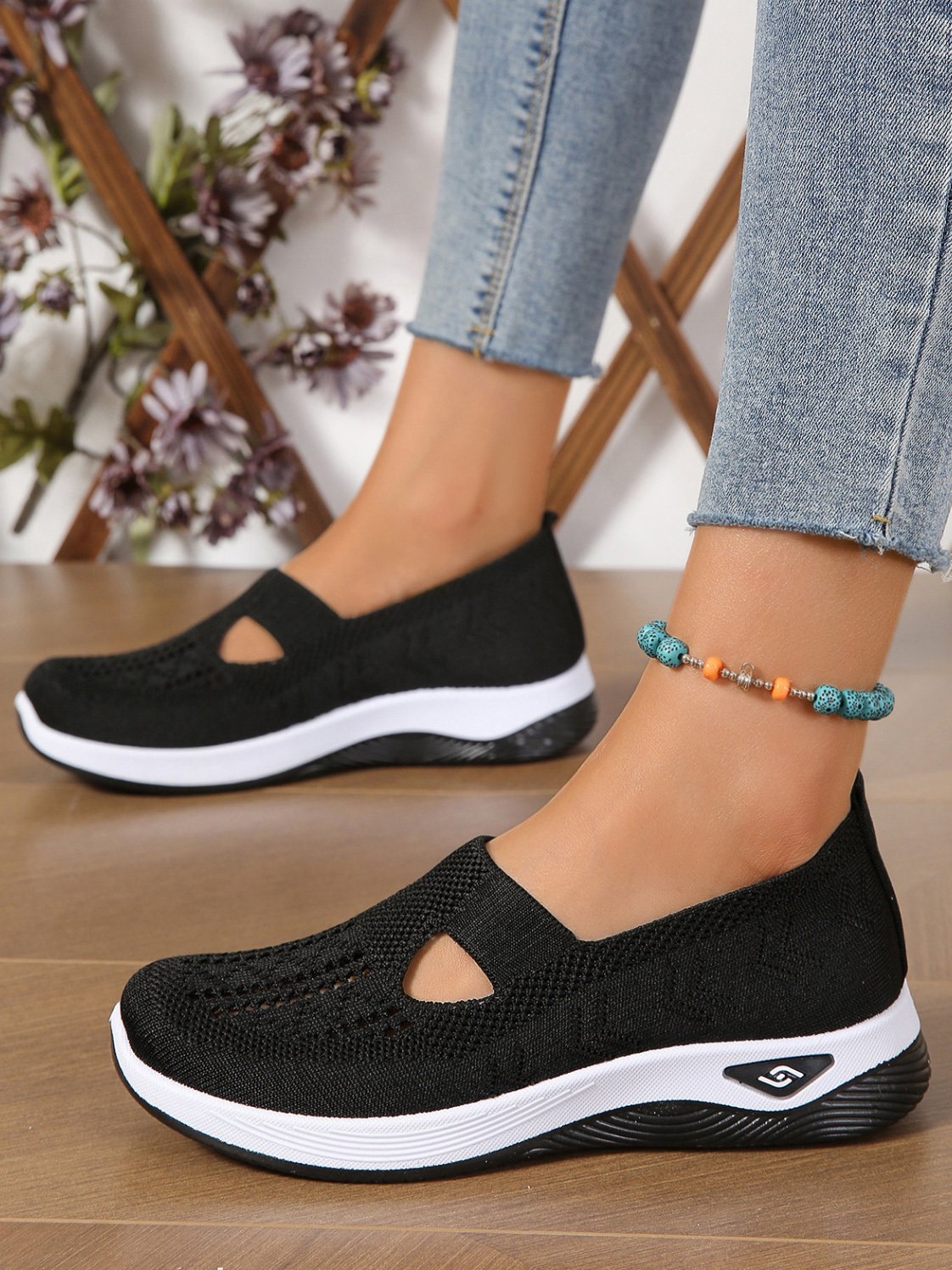 Mesh Fabric Casual Plain Shallow Shoes