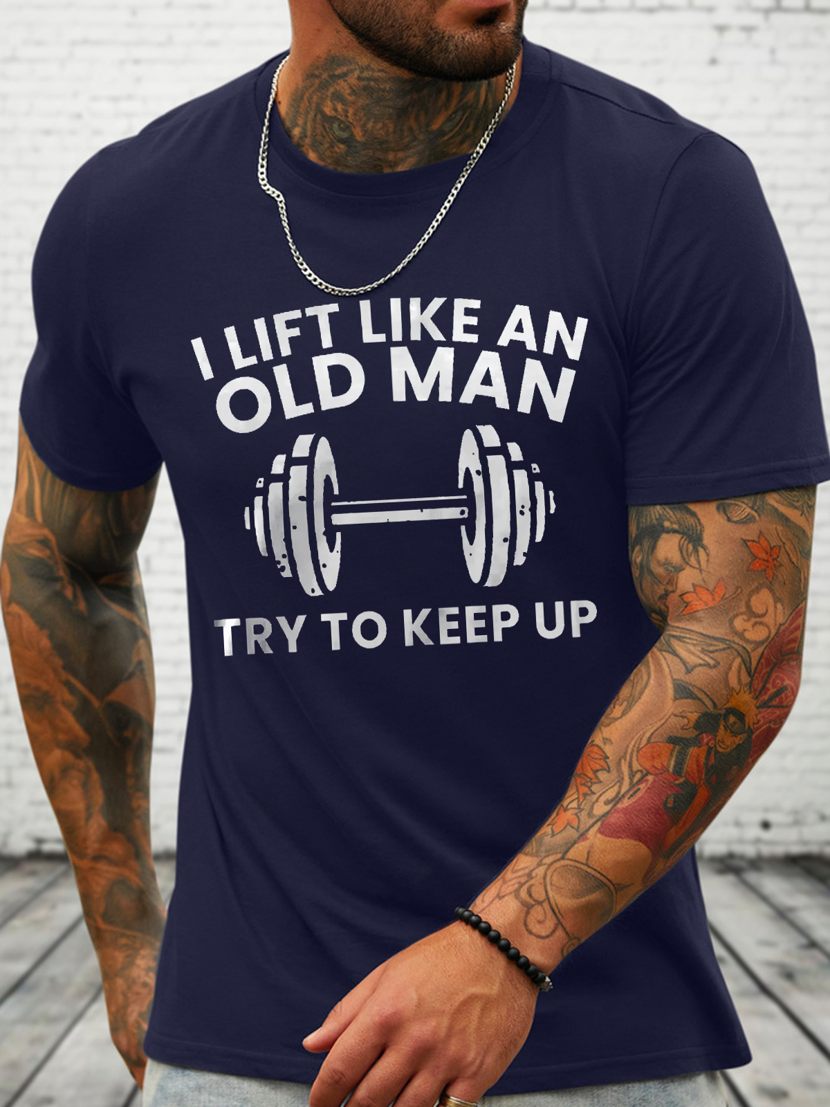 I Lift Like An Old Man Loose Crew Neck Cotton Casual T-Shirt