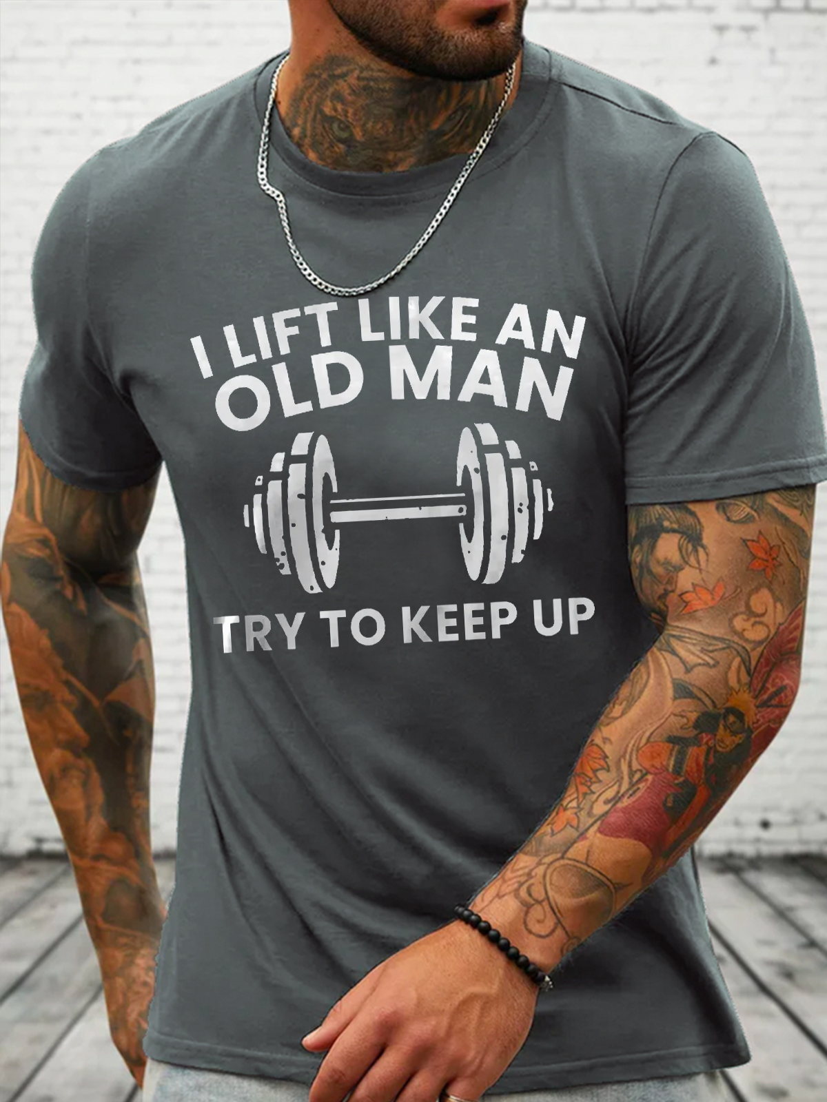 I Lift Like An Old Man Loose Crew Neck Cotton Casual T-Shirt