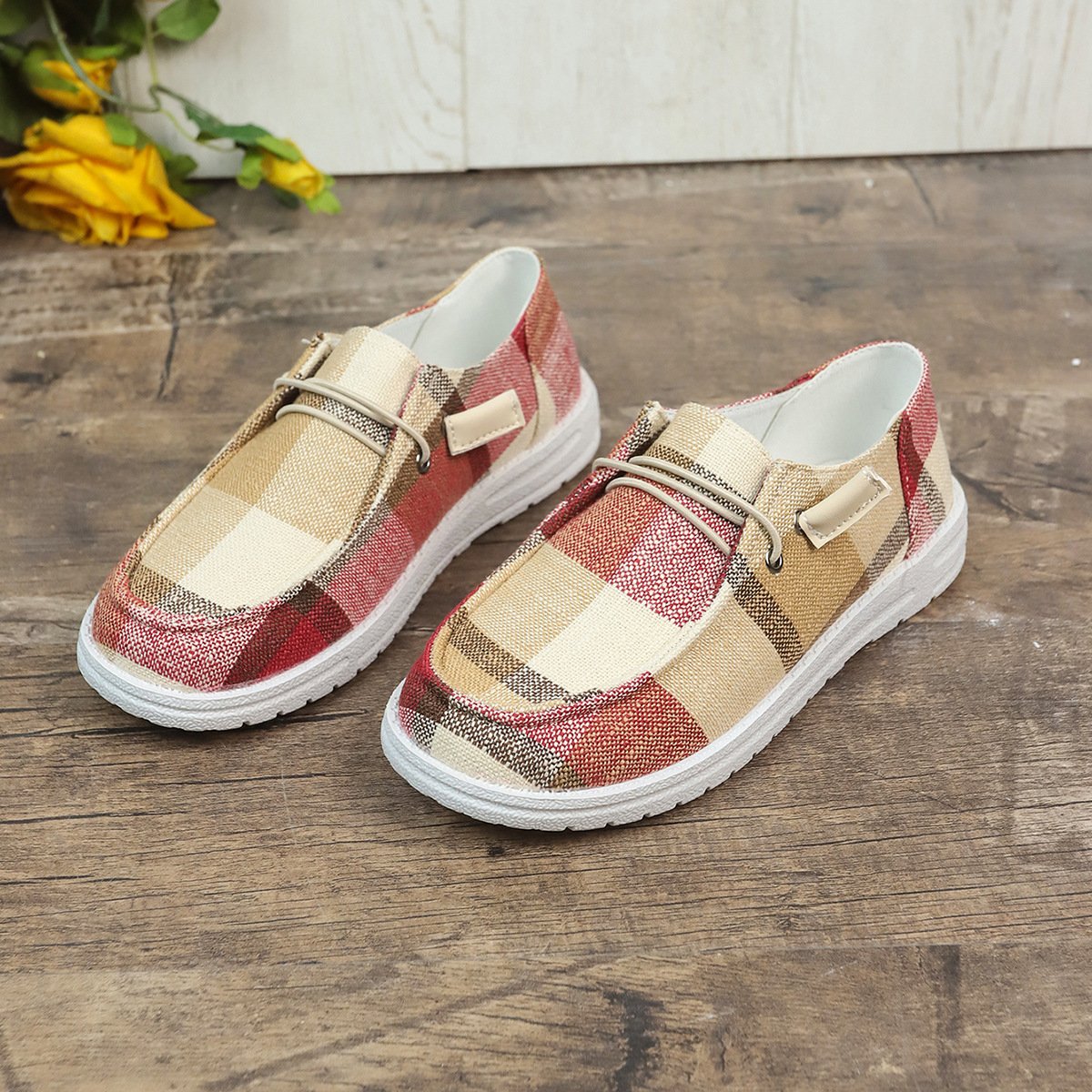 Fabric Plaid Casual All Season Casual Shoes