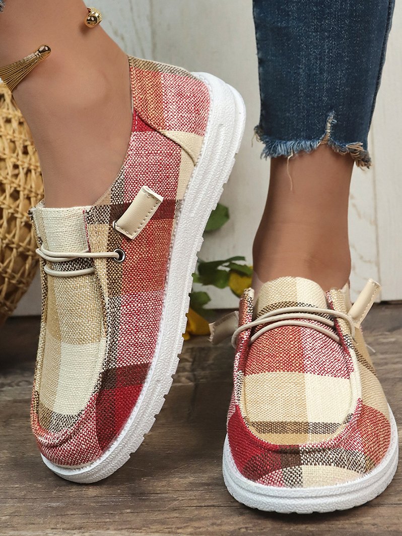 Fabric Plaid Casual All Season Casual Shoes