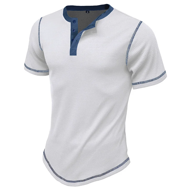 Henley Collar Short Sleeve T-Shirt