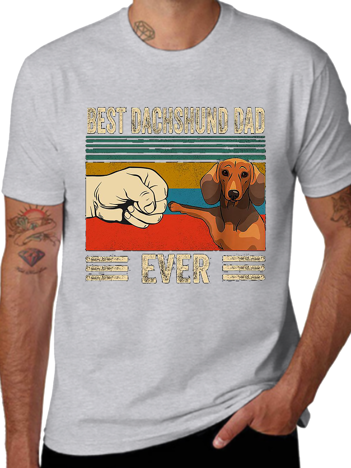 Best Dachshund Dad Ever Crew Neck T-shirt