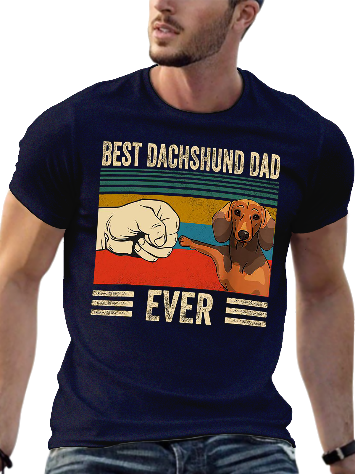 Best Dachshund Dad Ever Crew Neck T-shirt