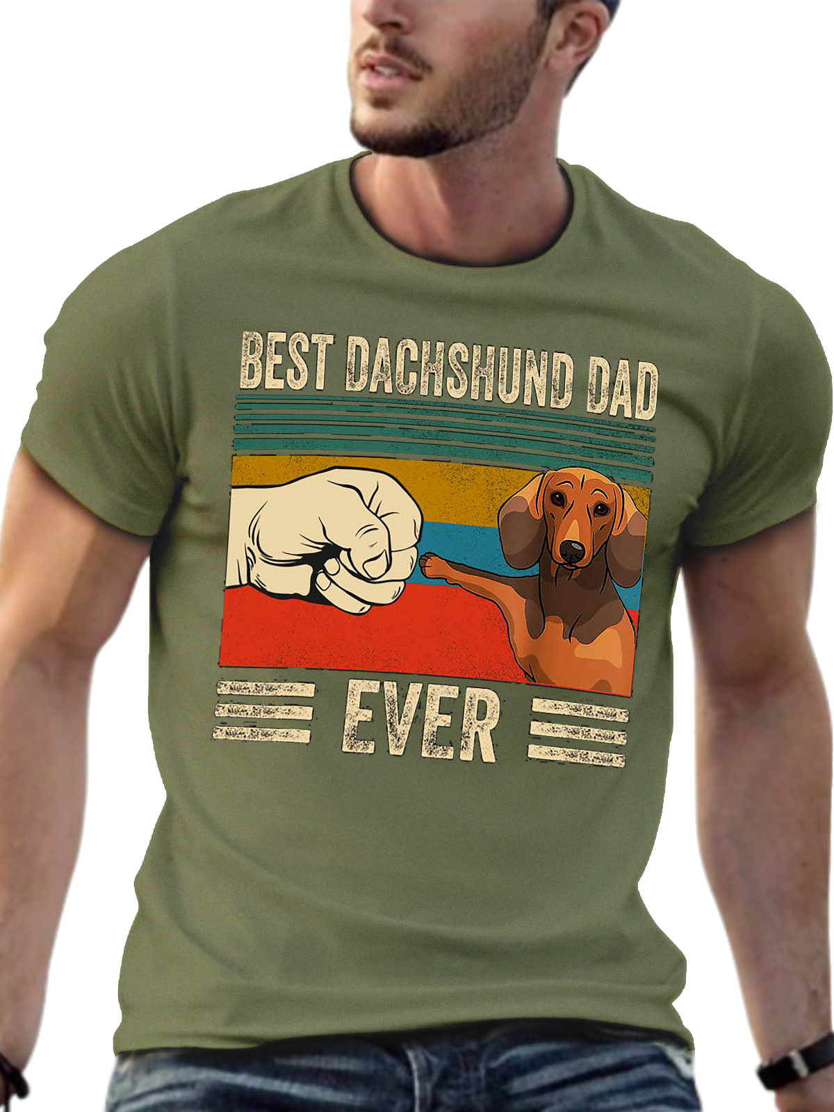 Best Dachshund Dad Ever Crew Neck T-shirt