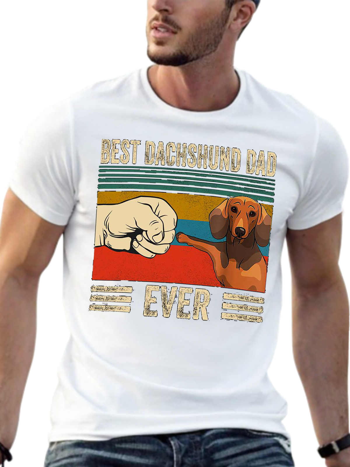 Best Dachshund Dad Ever Crew Neck T-shirt