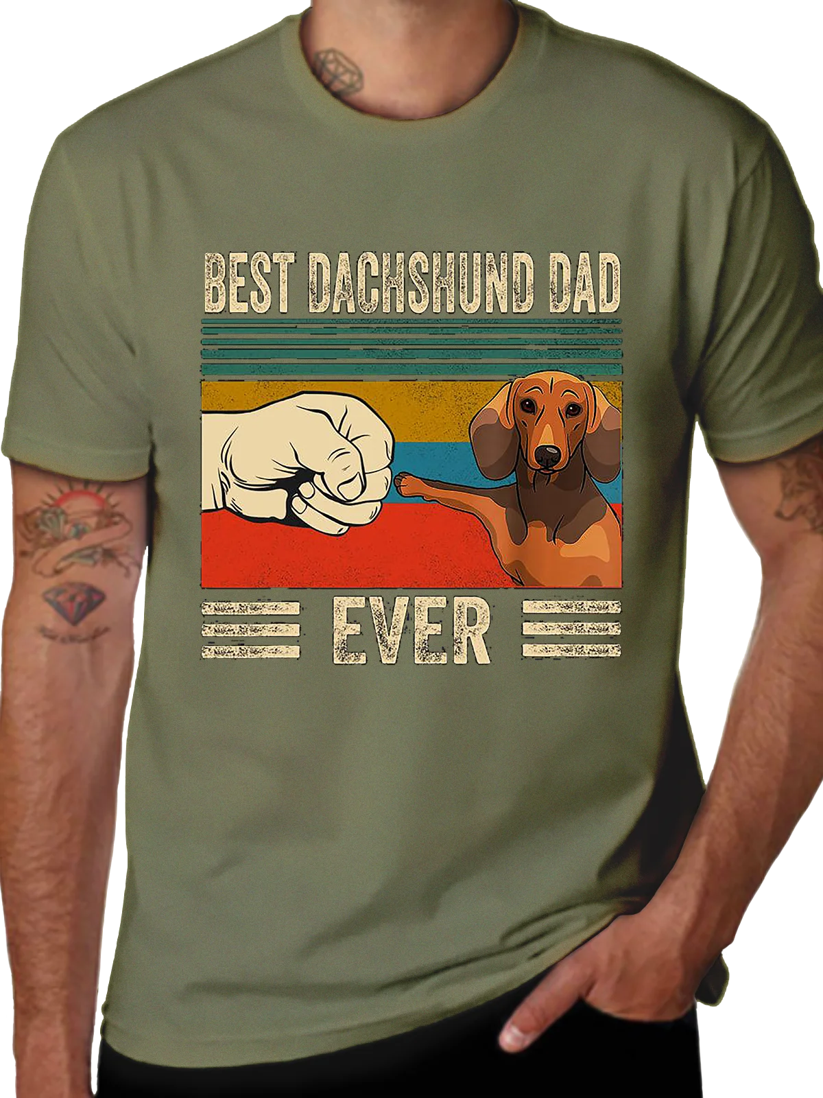 Best Dachshund Dad Ever Crew Neck T-shirt