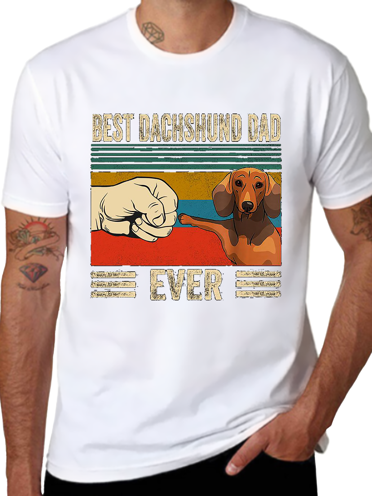 Best Dachshund Dad Ever Crew Neck T-shirt