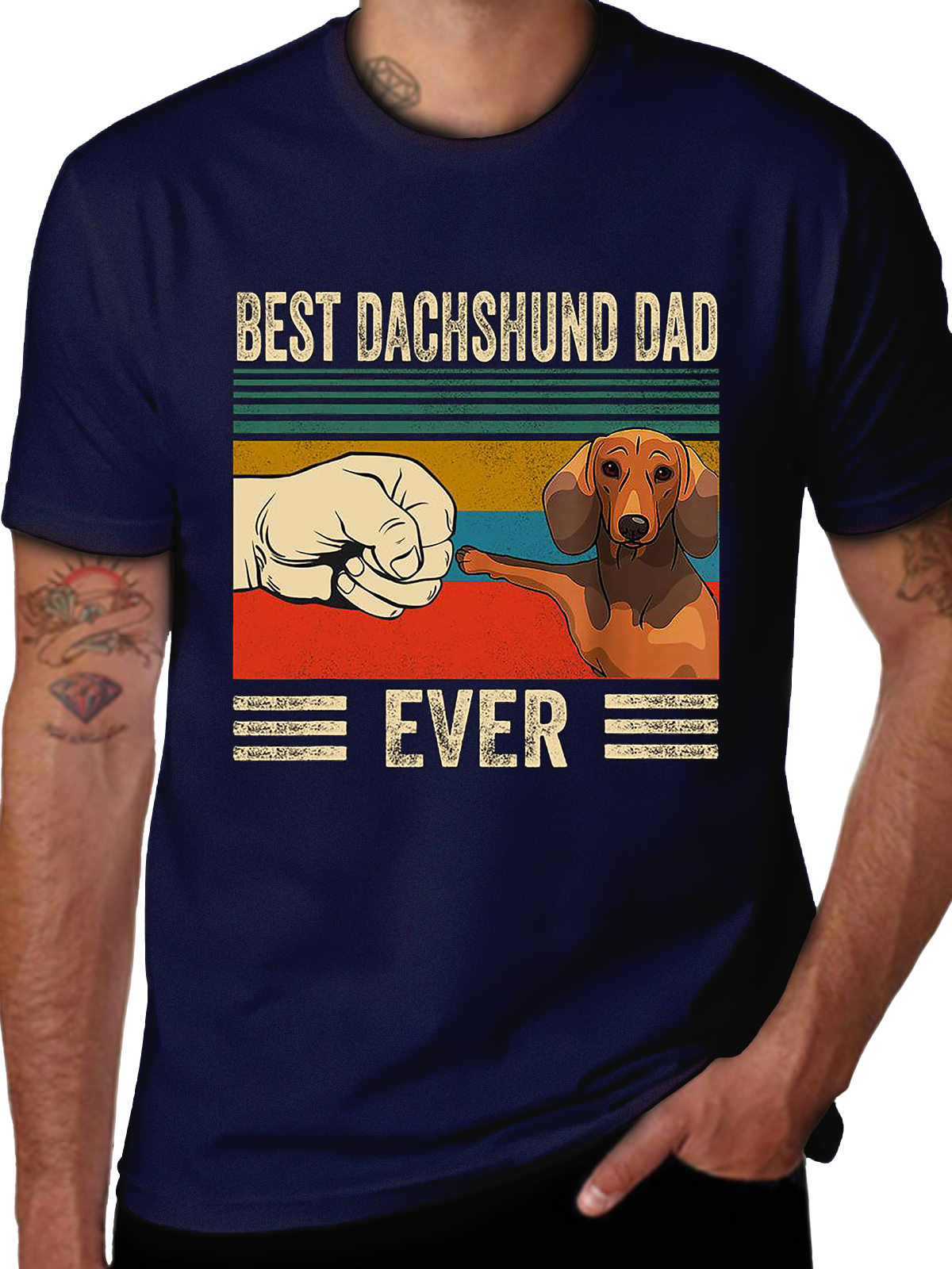 Best Dachshund Dad Ever Crew Neck T-shirt