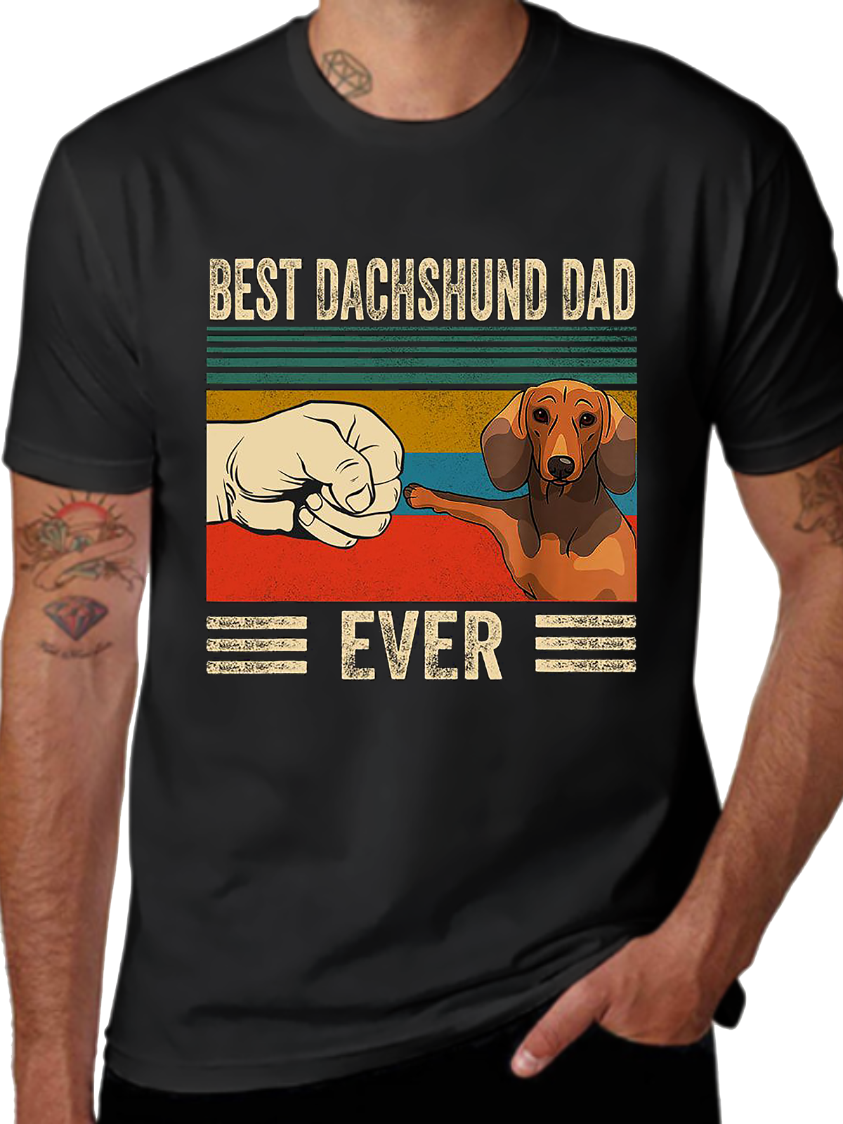 Best Dachshund Dad Ever Crew Neck T-shirt