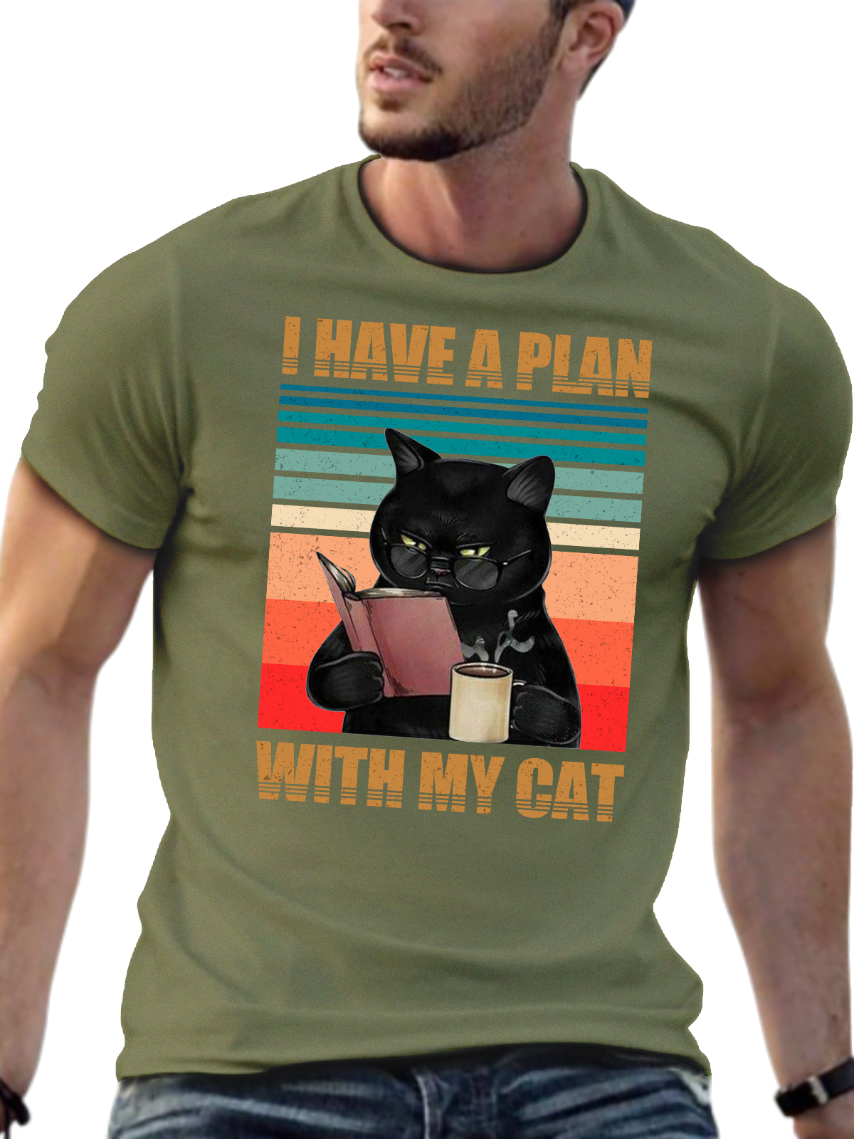 I HAVE A PLAN WITH MY CAT CREW NECK T-SHIRT