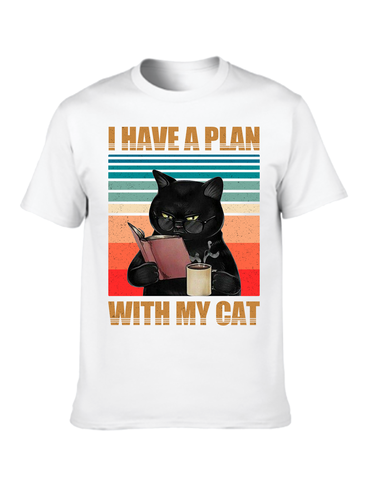 I HAVE A PLAN WITH MY CAT CREW NECK T-SHIRT