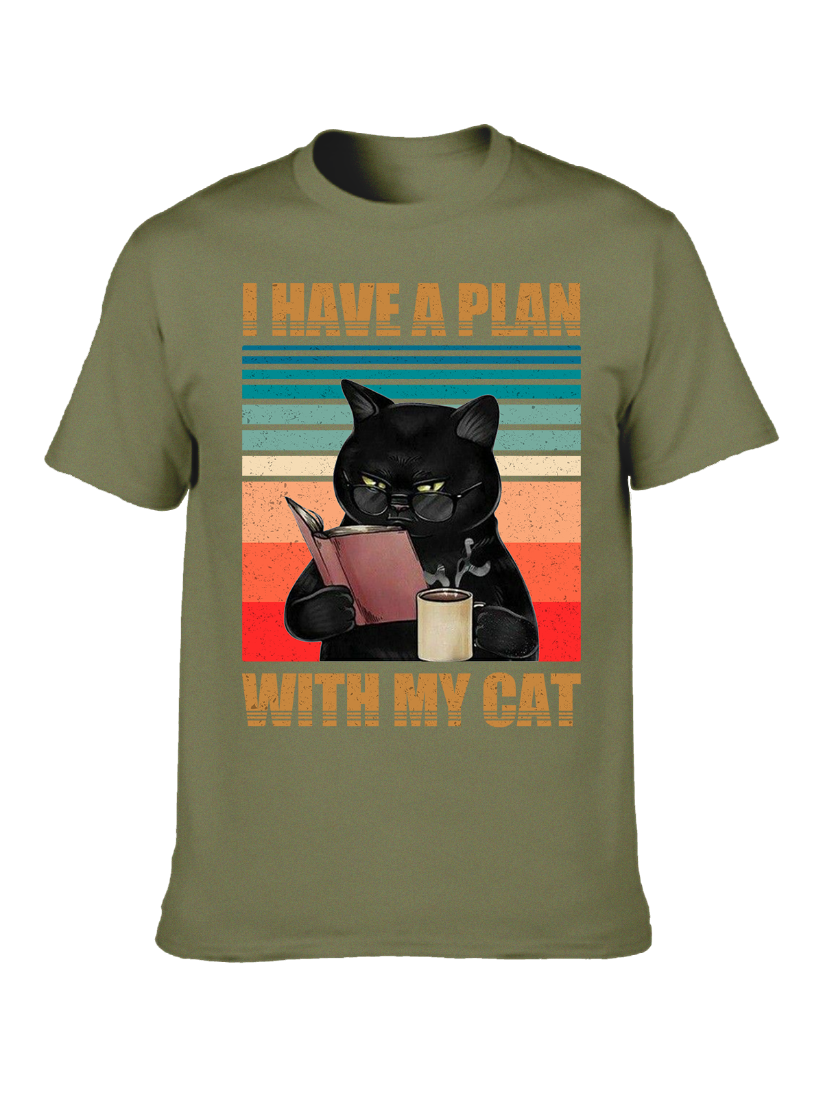 I HAVE A PLAN WITH MY CAT CREW NECK T-SHIRT