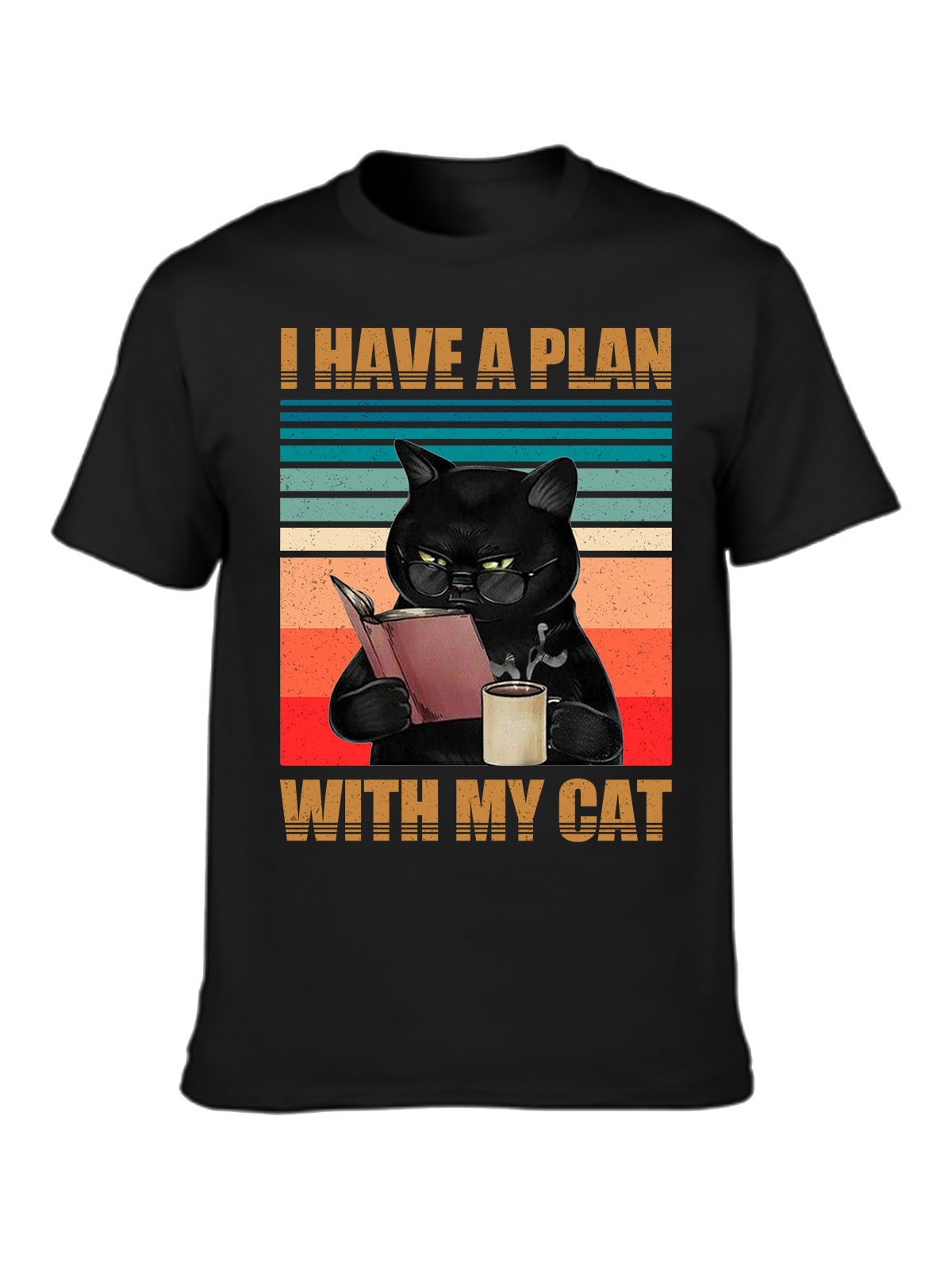 I HAVE A PLAN WITH MY CAT CREW NECK T-SHIRT