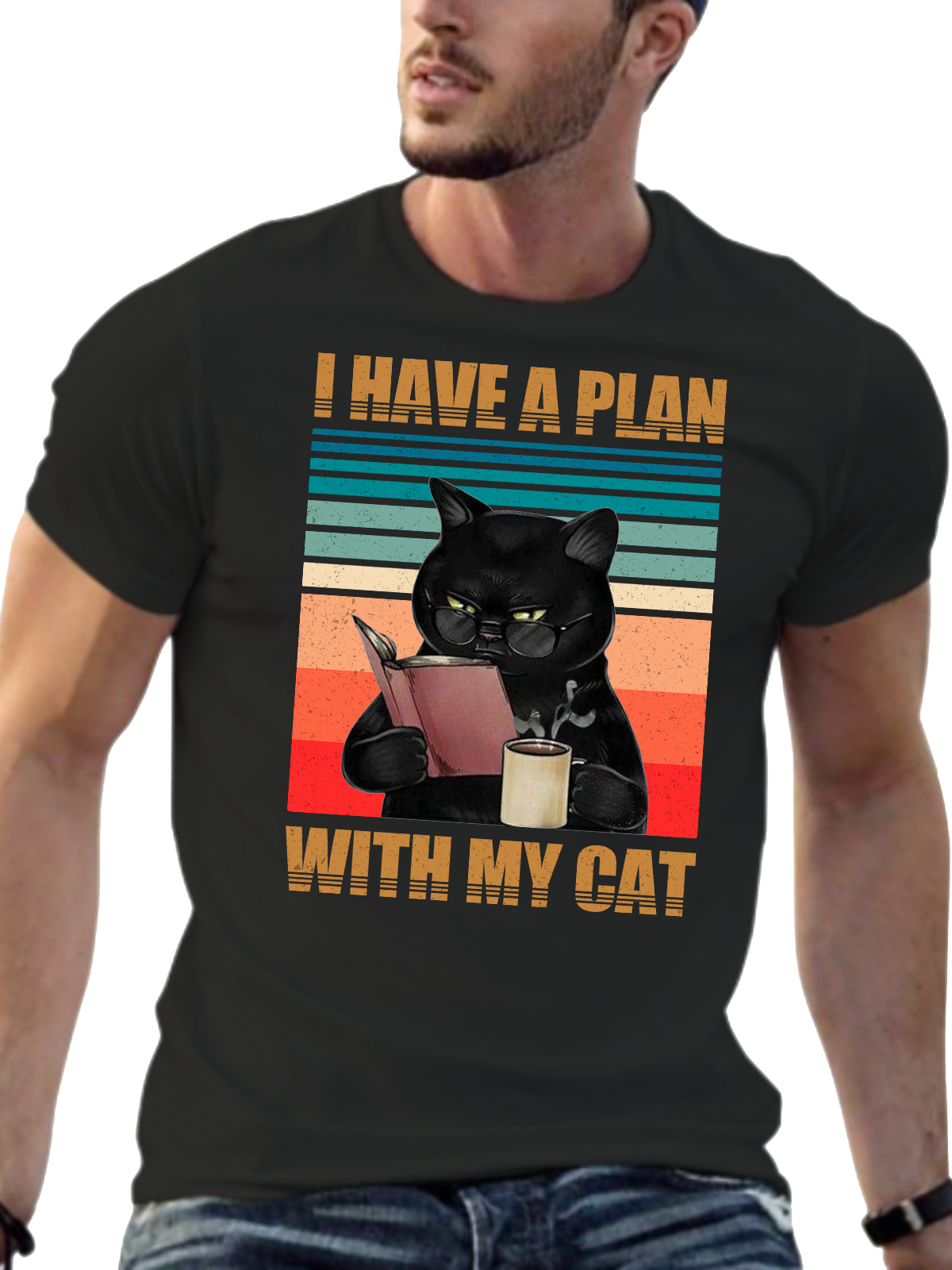 I HAVE A PLAN WITH MY CAT CREW NECK T-SHIRT