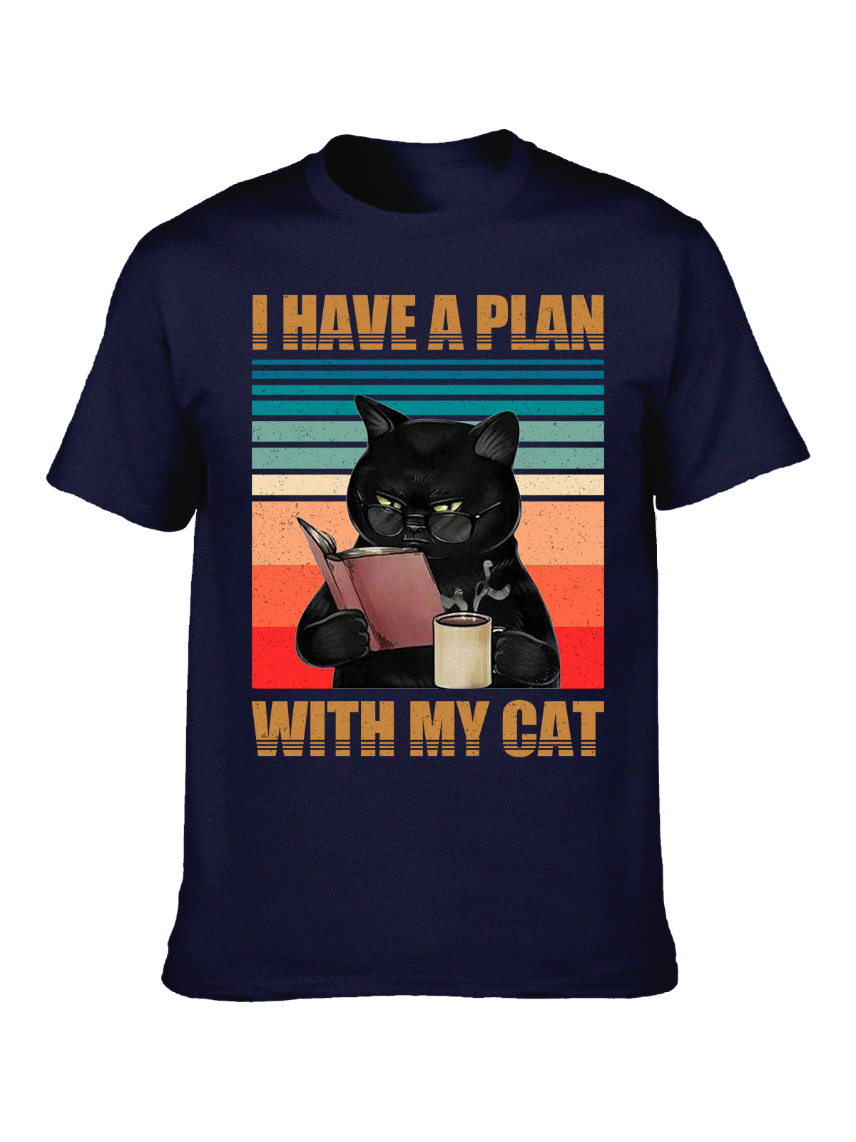 I HAVE A PLAN WITH MY CAT CREW NECK T-SHIRT