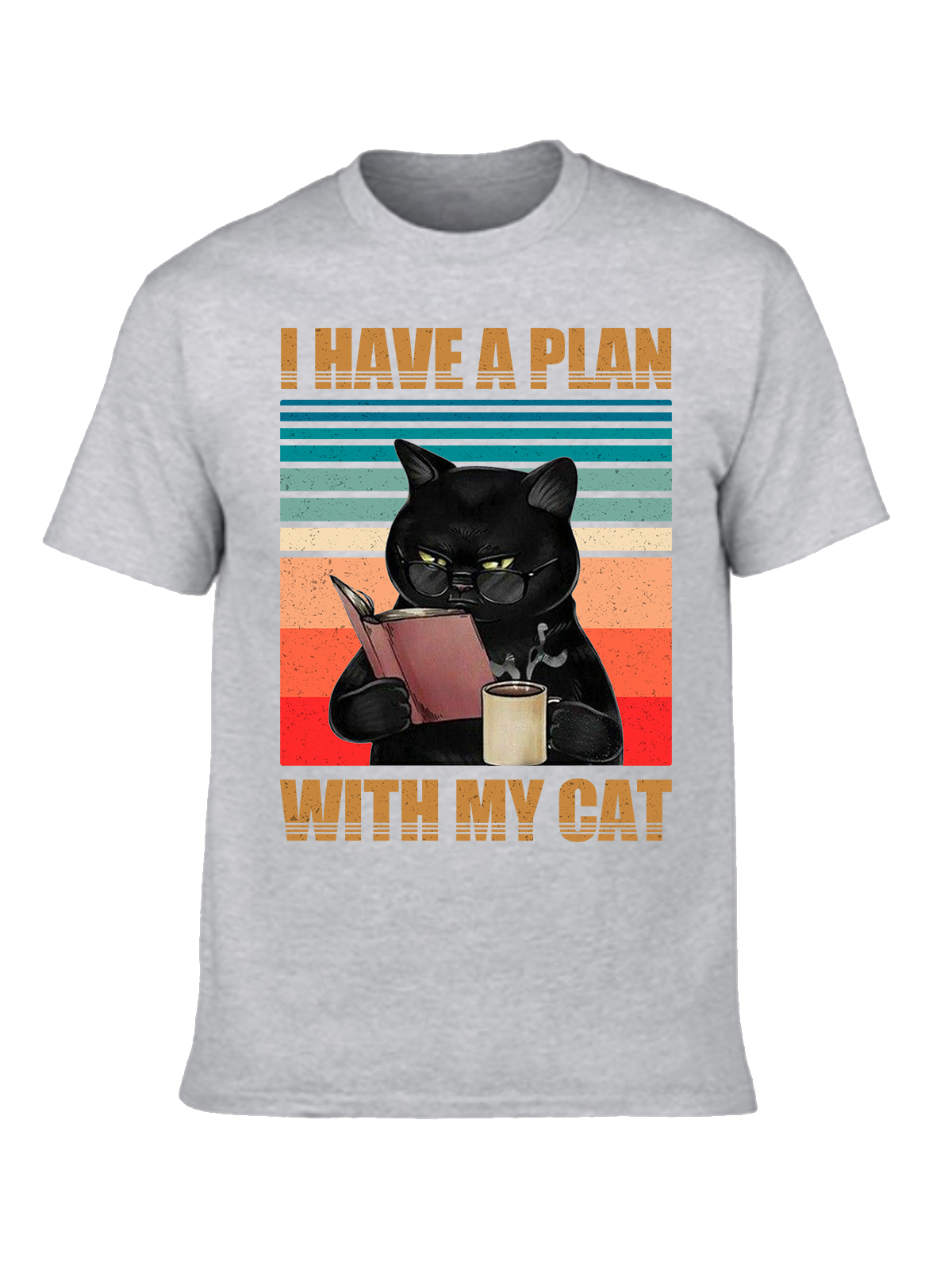 I HAVE A PLAN WITH MY CAT CREW NECK T-SHIRT