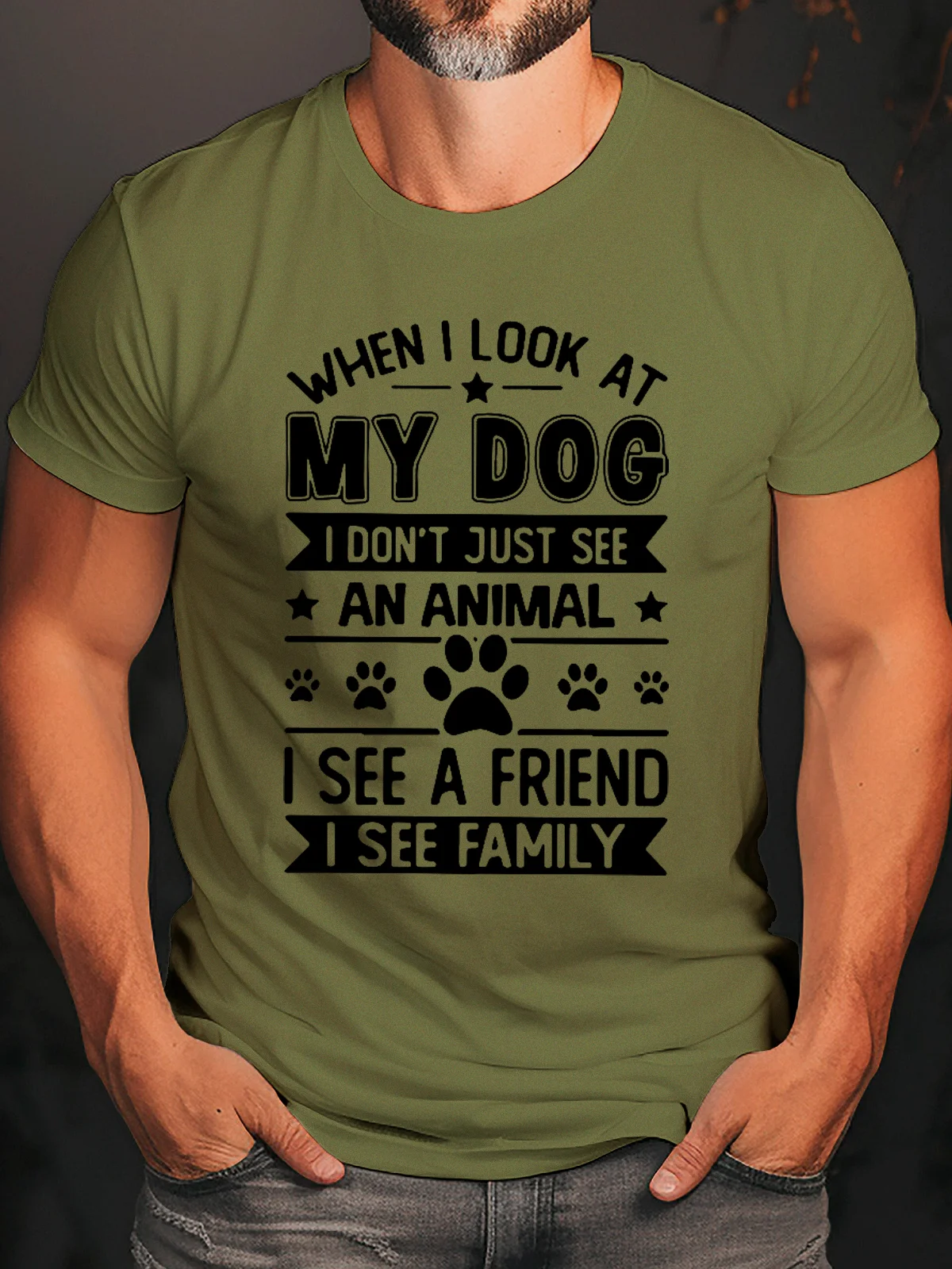 MY DOG IS MY FRIEND MY FAMILY CREW NECK T-SHIRT