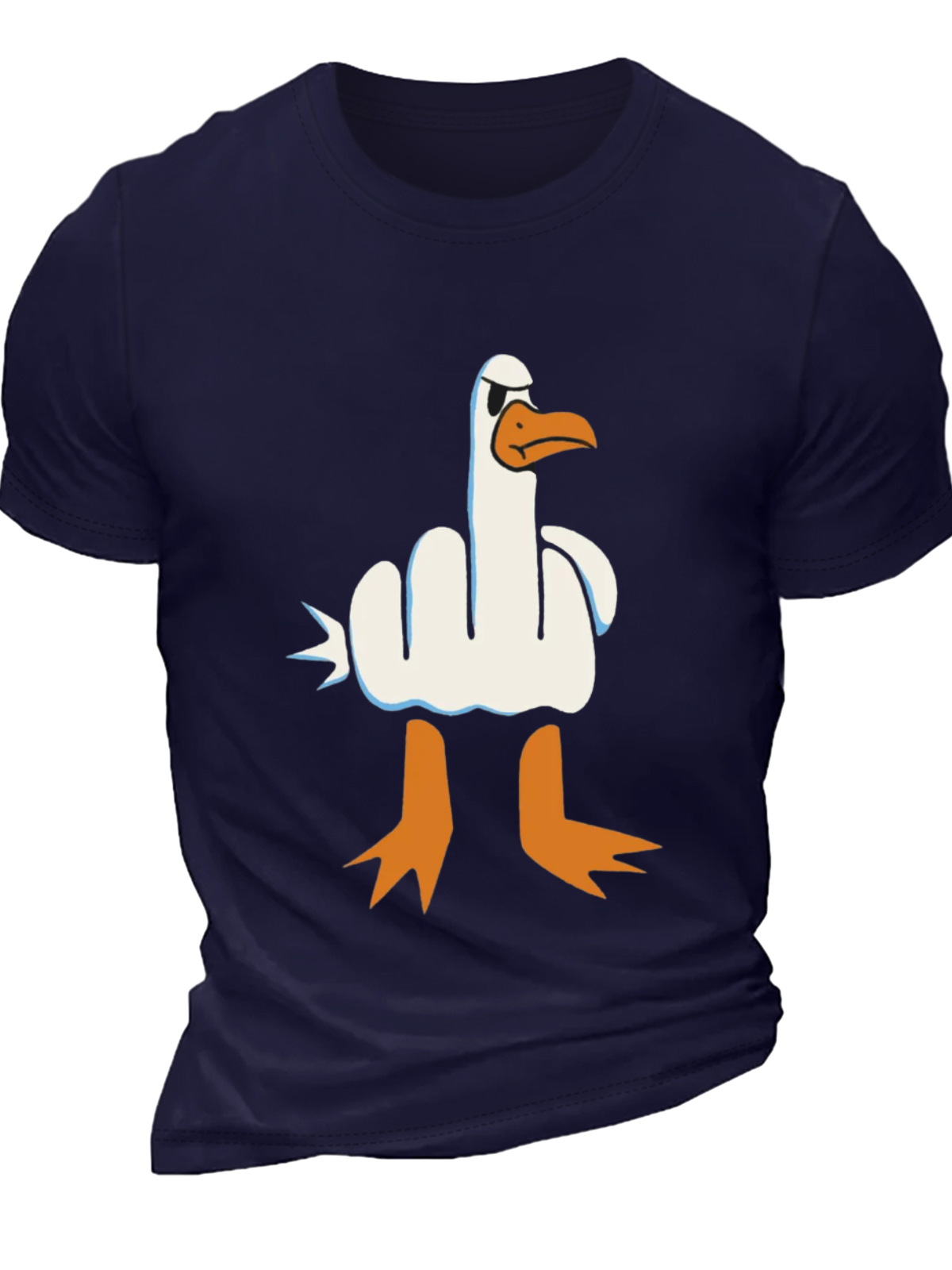 Men's Funny Big White Goose Graphic T-Shirt