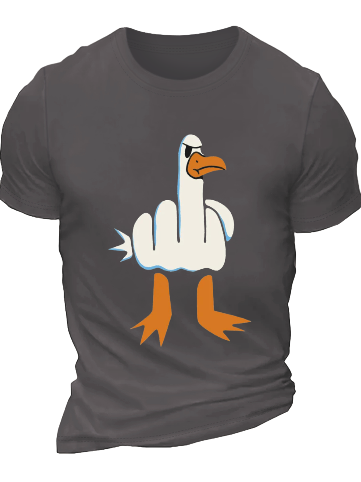 Men's Funny Big White Goose Graphic T-Shirt