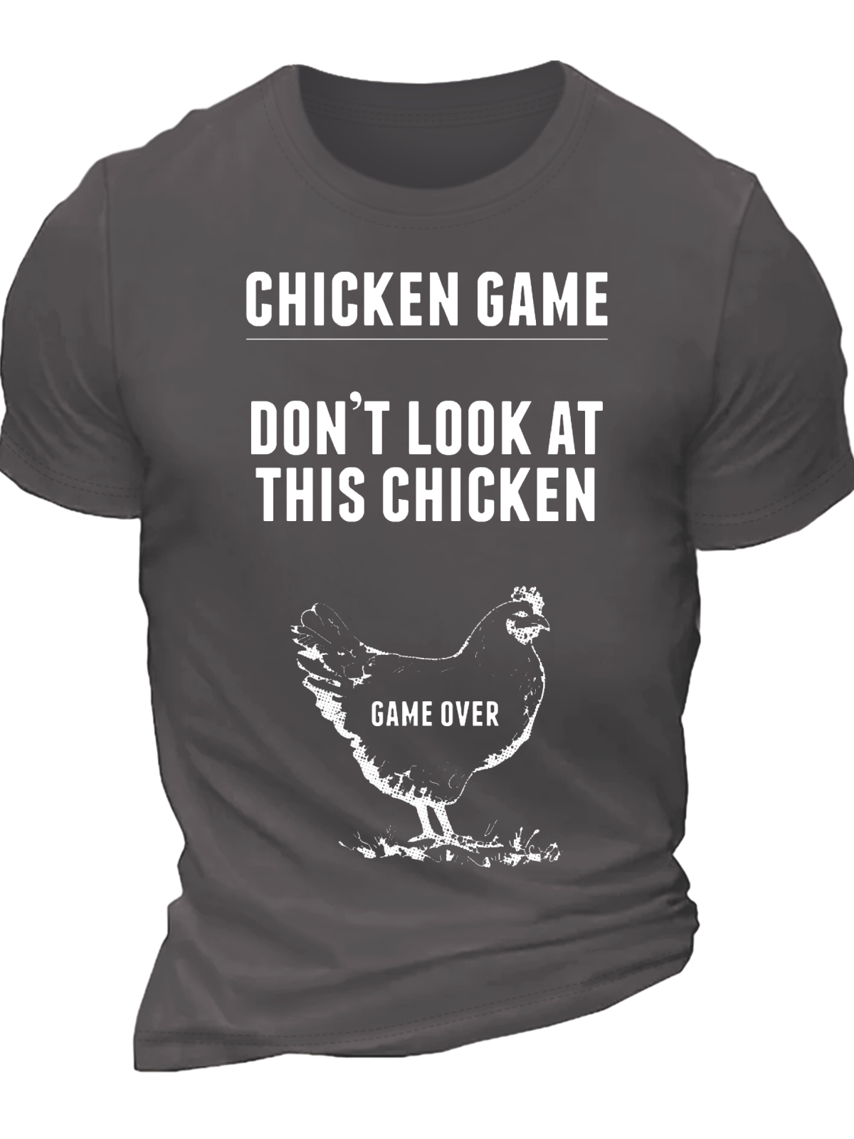 Men's Funny Chicken Game Graphic And Letter T-Shirt