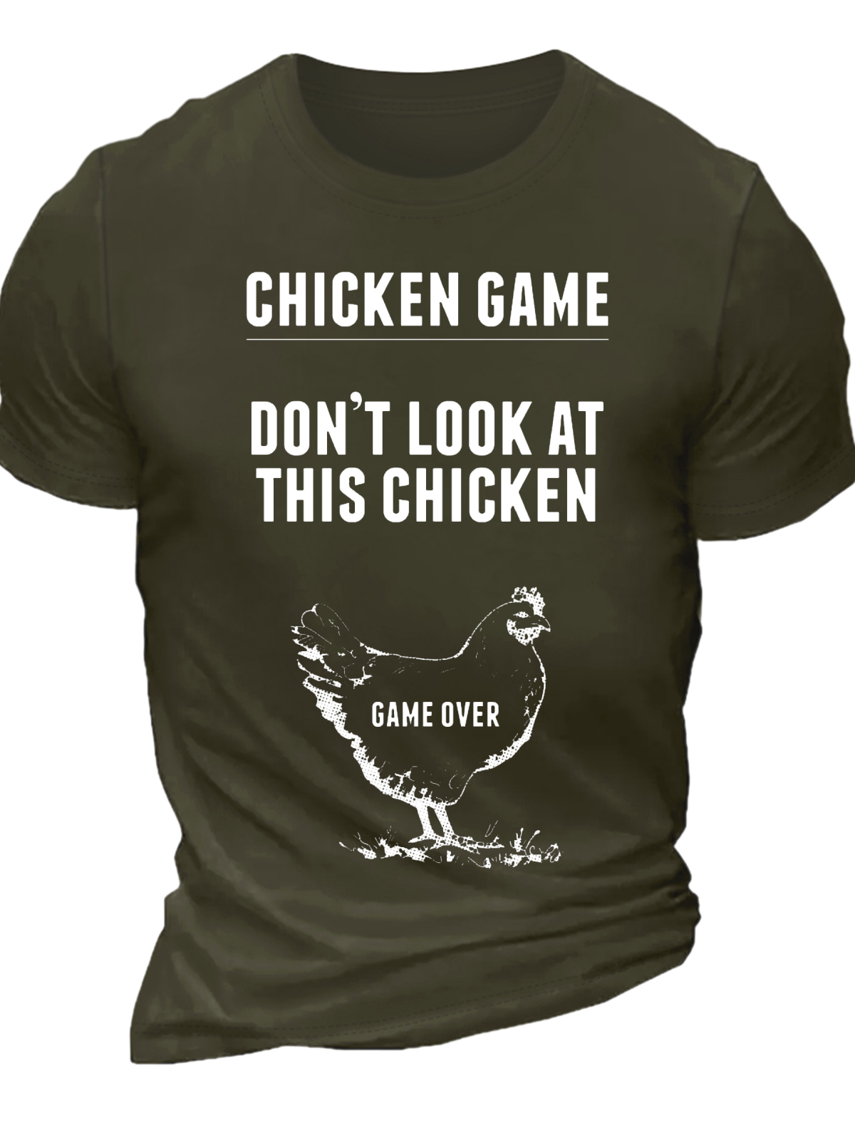 Men's Funny Chicken Game Graphic And Letter T-Shirt