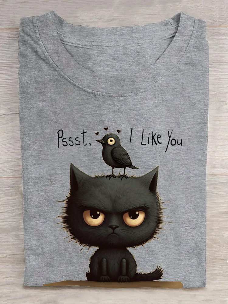 Cotton Loose Cat Casual T-Shirt