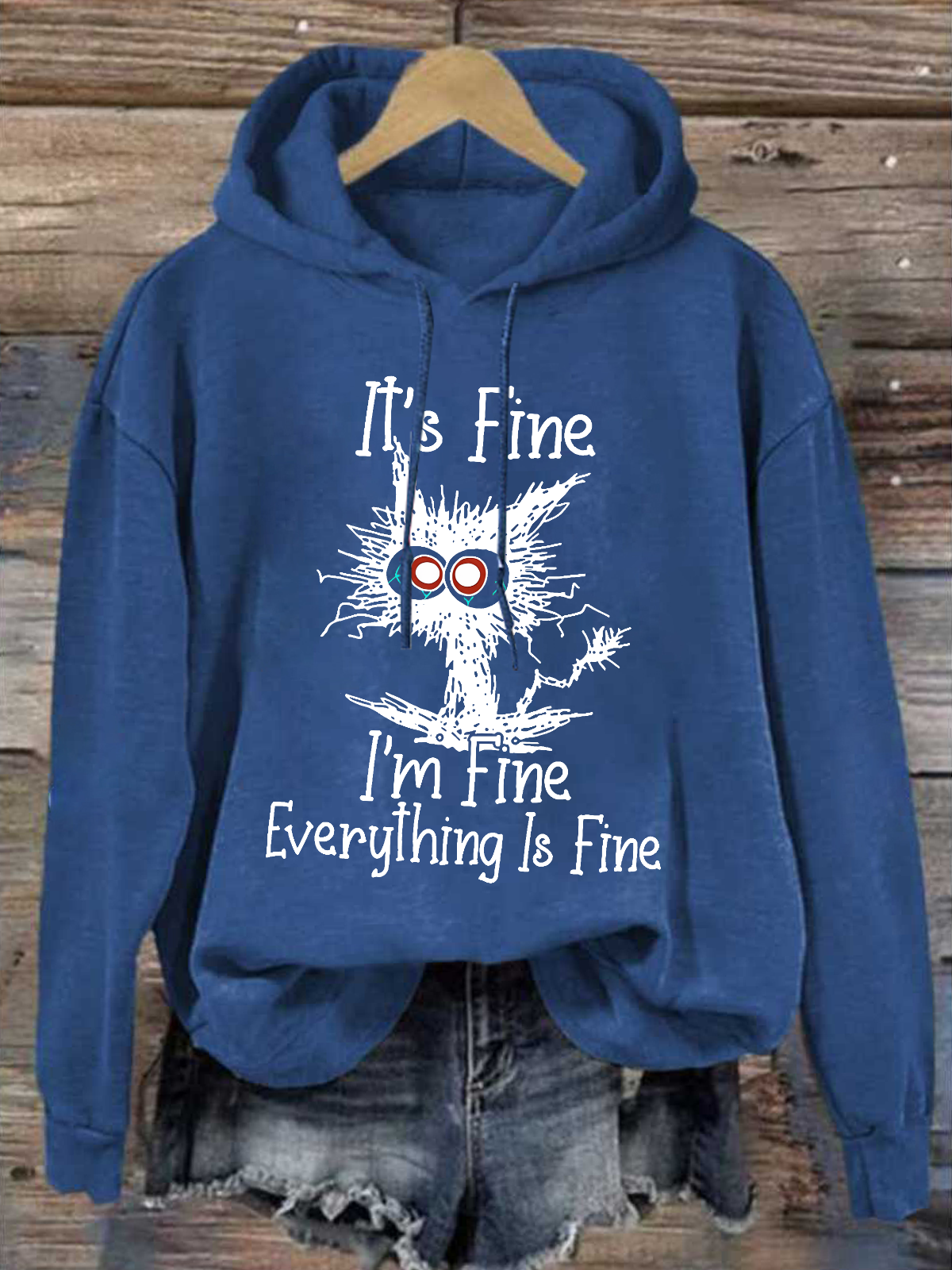 Women’S It’S Fine I’M Fine Everything Is Fine Casual Loose Hoodie