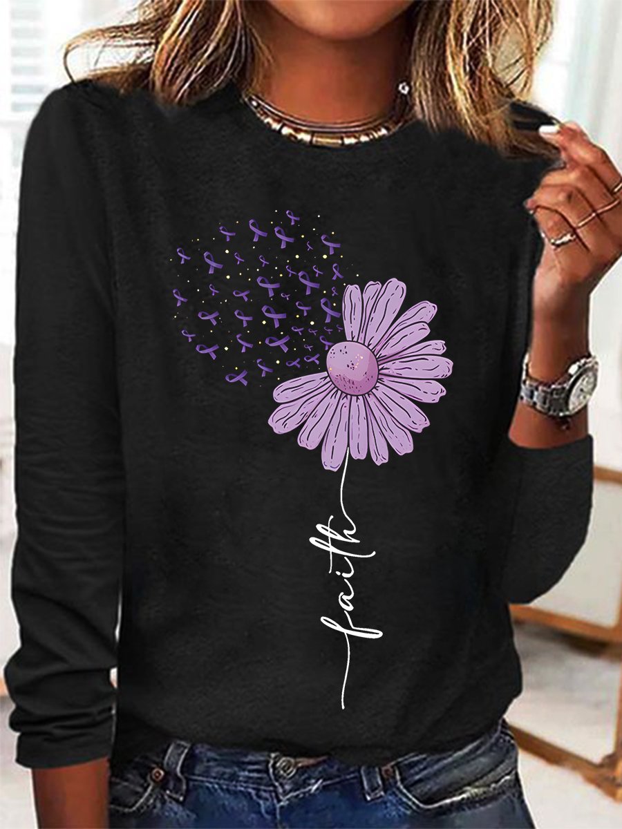 Alzheimer Fighter T-Shirt Long Sleeve Shirt