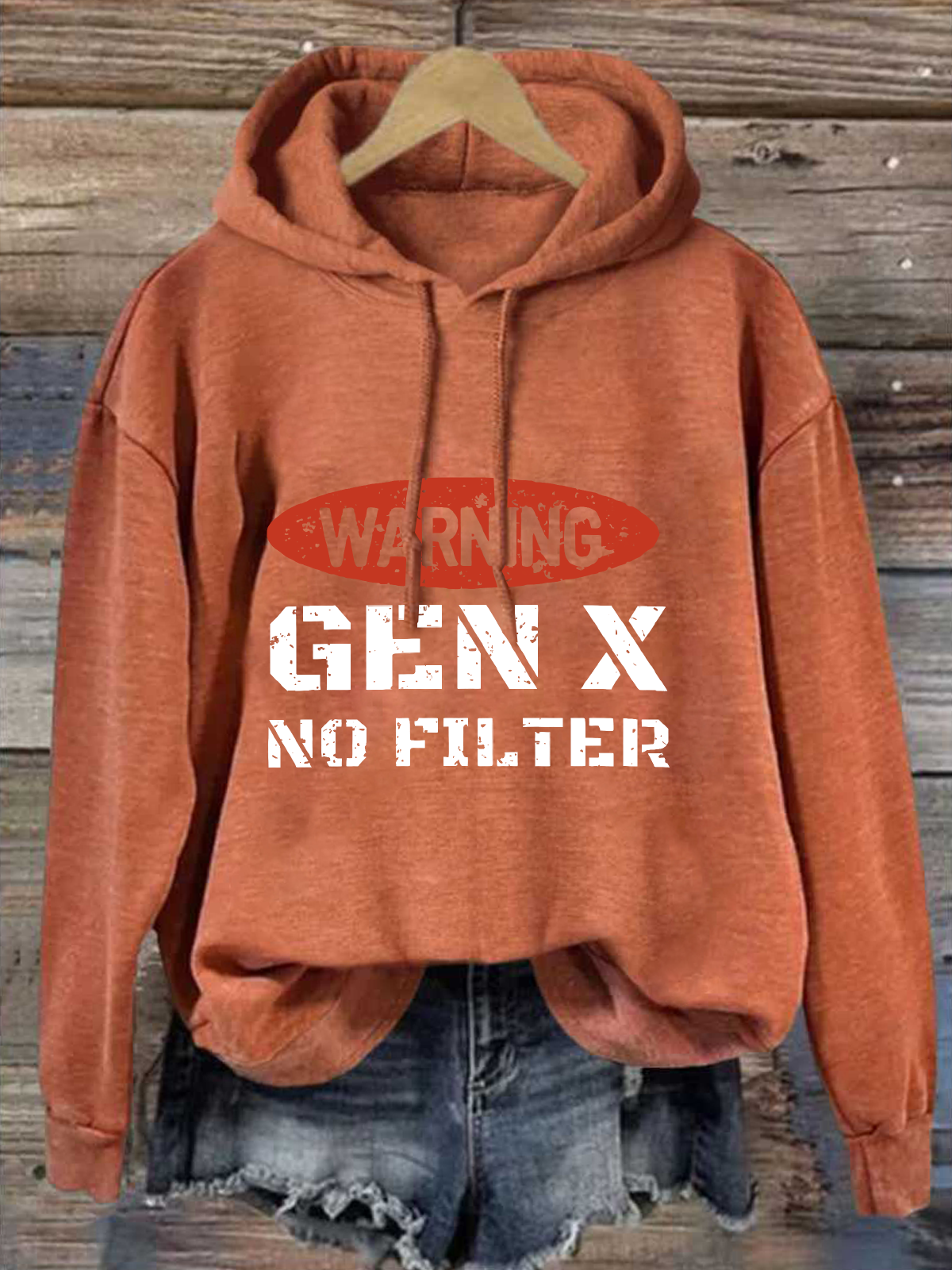 Gen X Loose Casual Cotton-Blend Hoodie