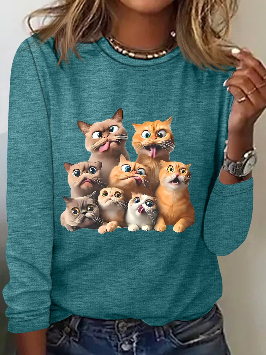 Funny Cat Long Sleeve Shirt