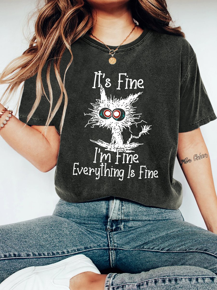 It's Fine Everything Is Fine Vintage Distressed Shirt