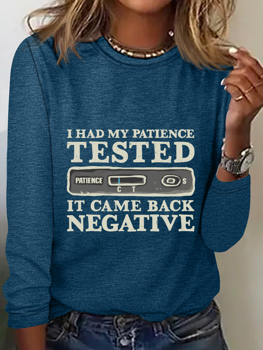 I Had My Patience Tested Long Sleeve Shirt