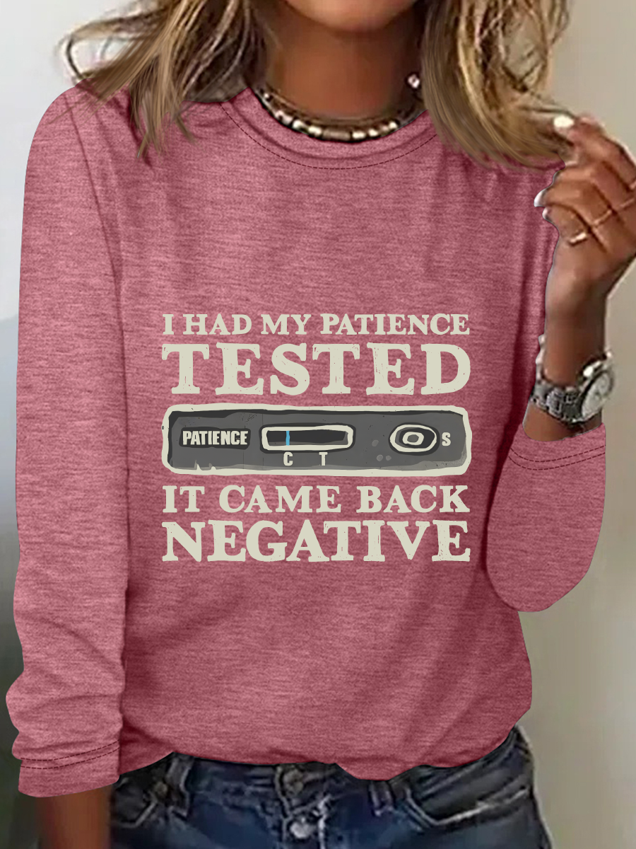 I Had My Patience Tested Long Sleeve Shirt