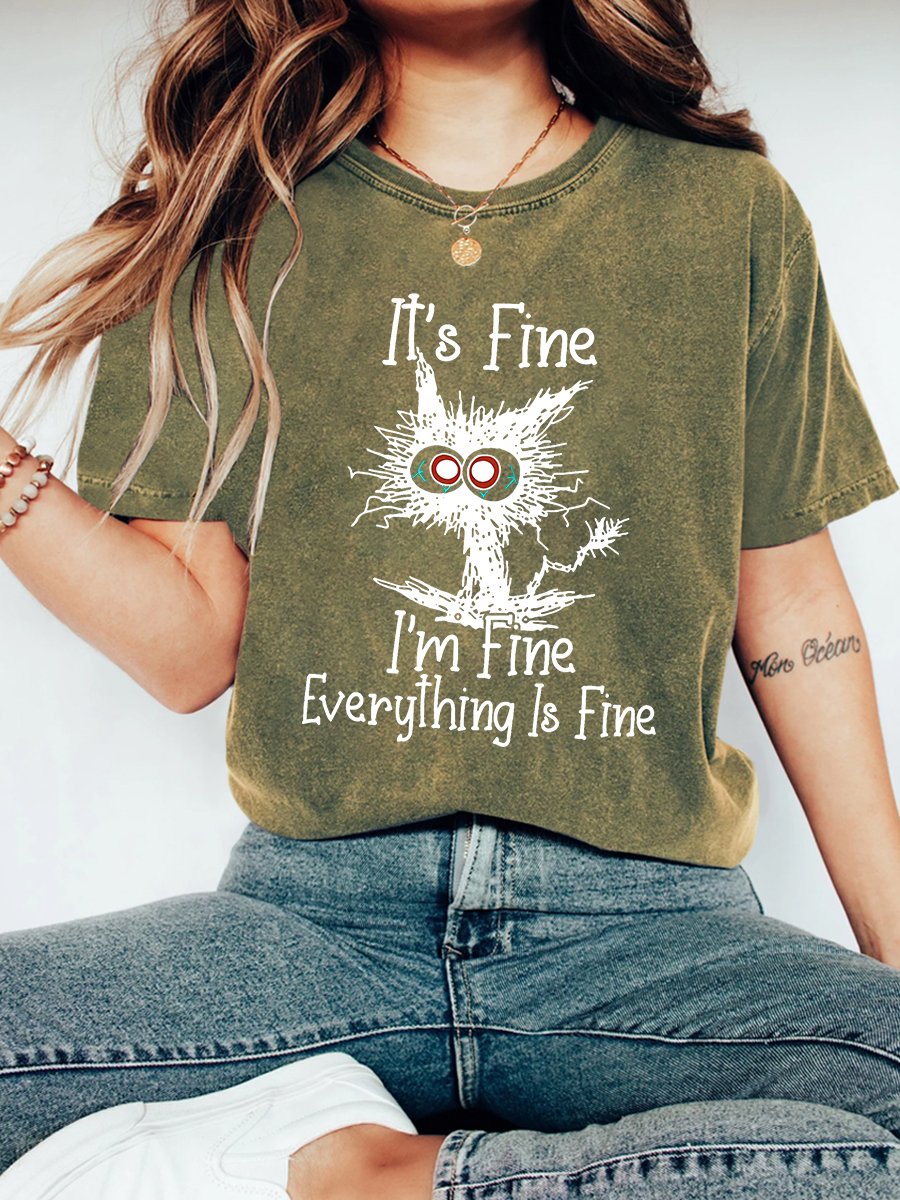 It's Fine Everything Is Fine Vintage Distressed Shirt