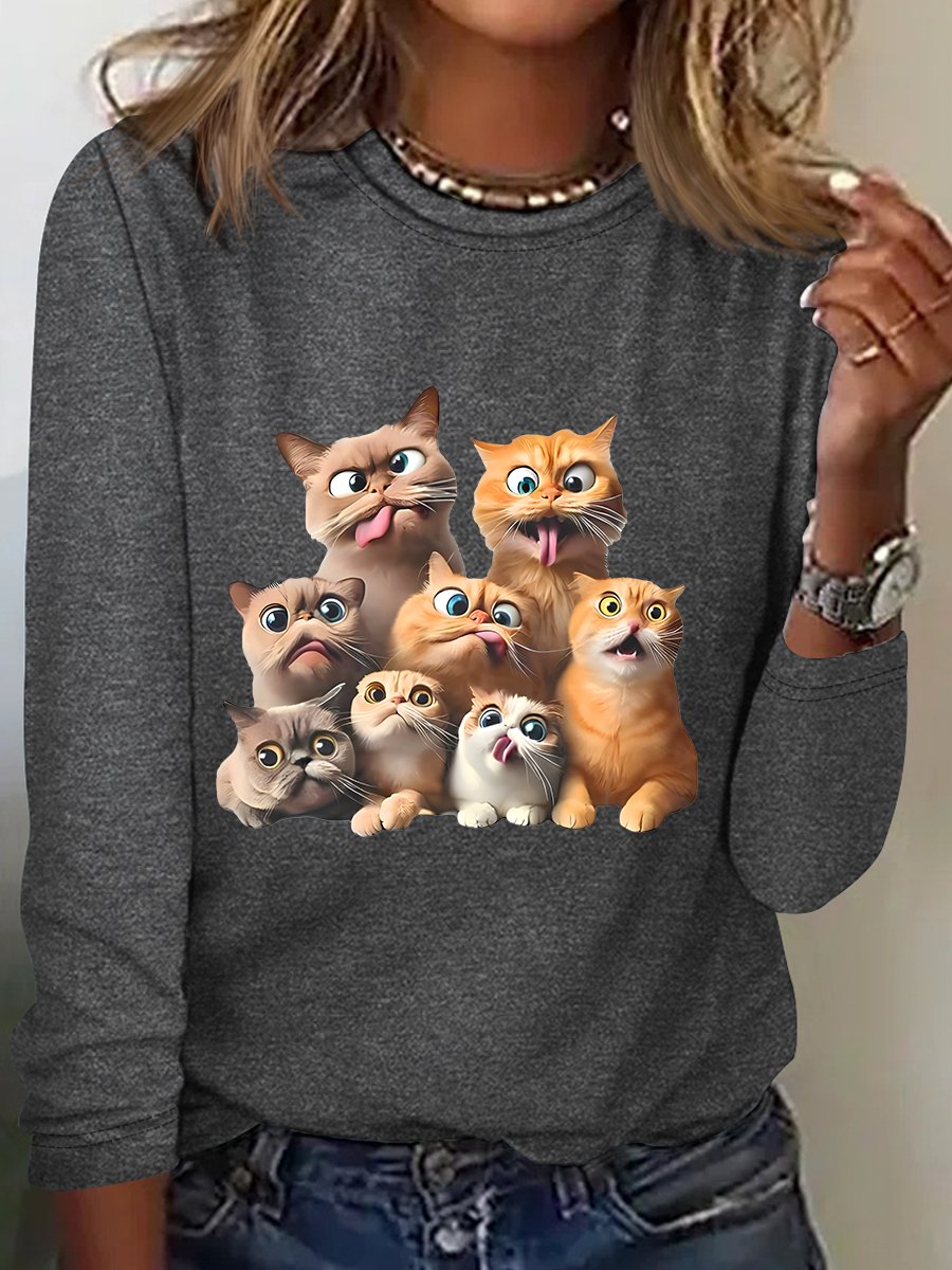 Funny Cat Long Sleeve Shirt