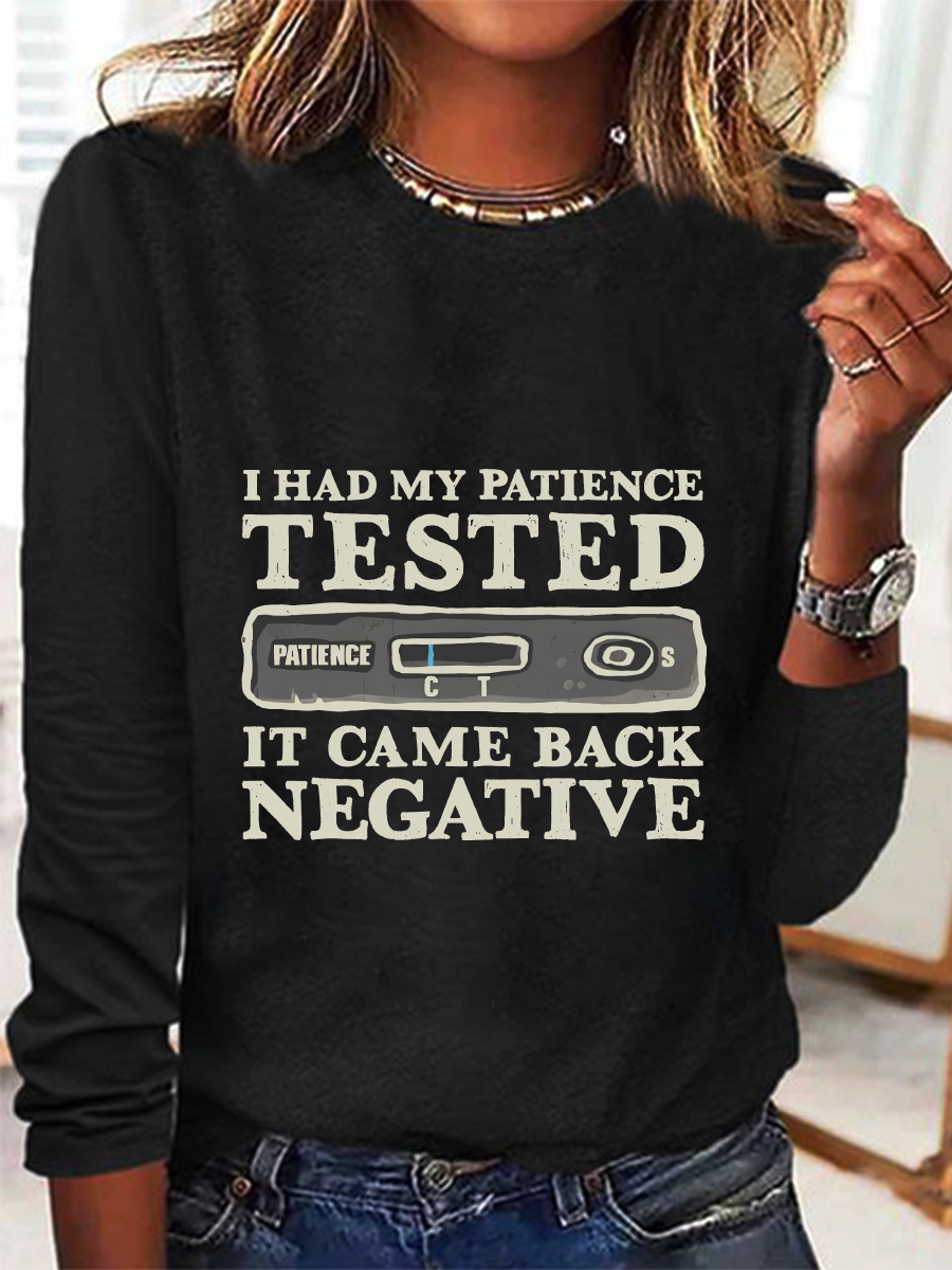 I Had My Patience Tested Long Sleeve Shirt