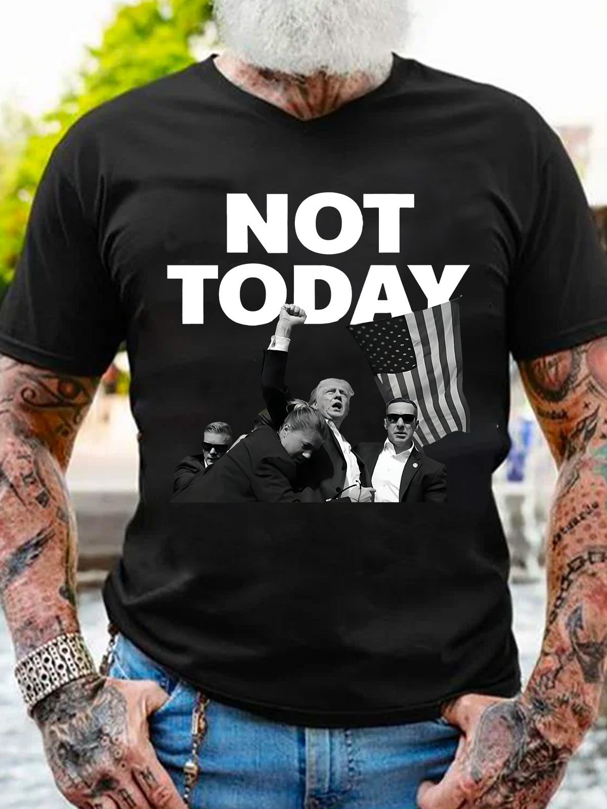 Not Today Premium Trump Cotton T-shirt