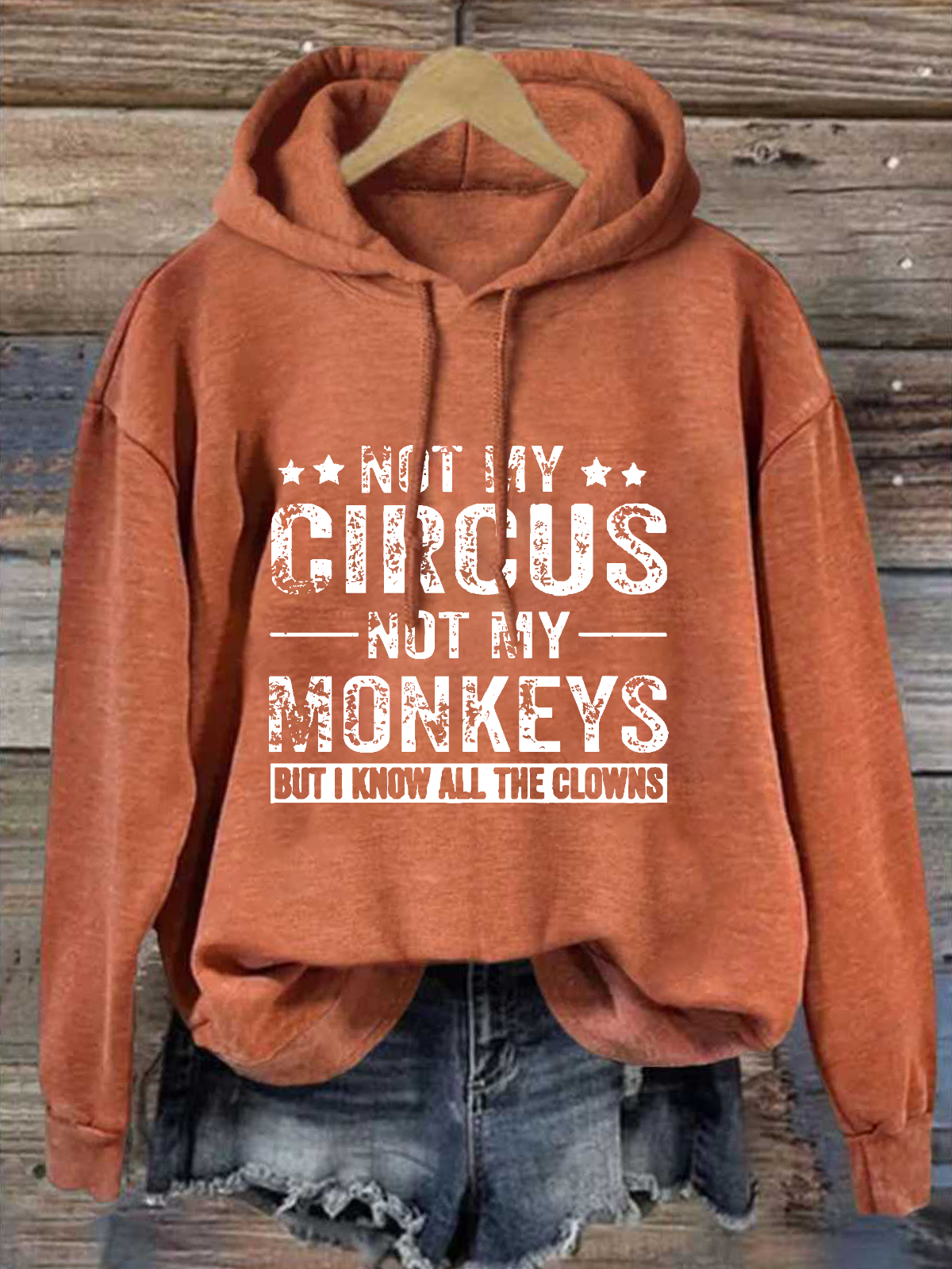 Not My Circus Not My Monkeys But I Know All The Clowns Text Letters Casual Hoodie