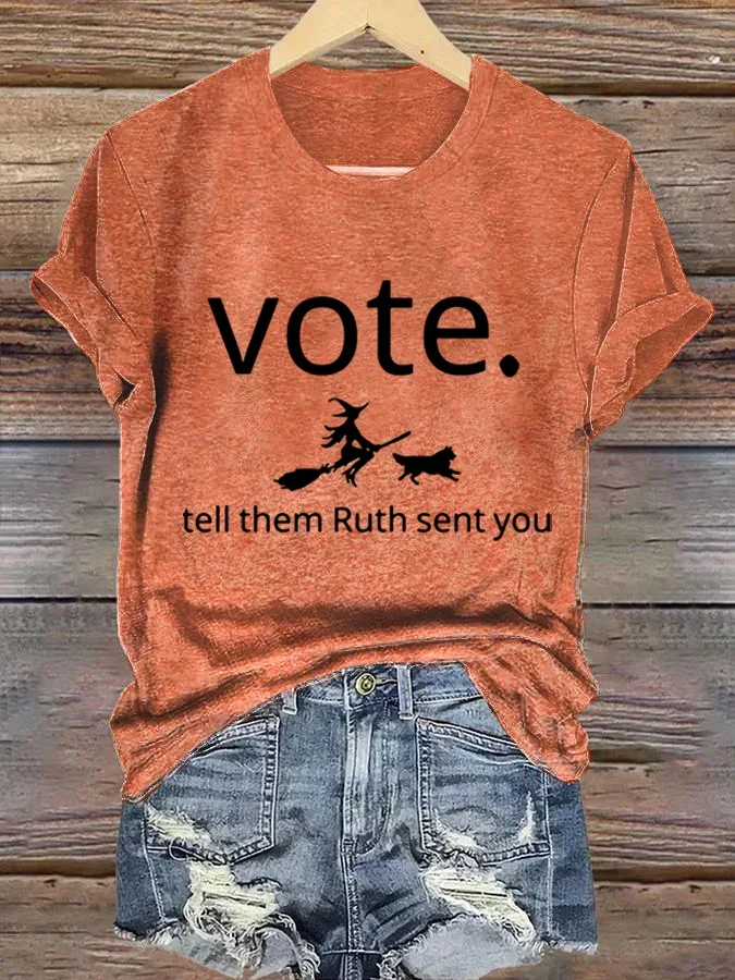 Women's Vote Print Casual T-Shirt