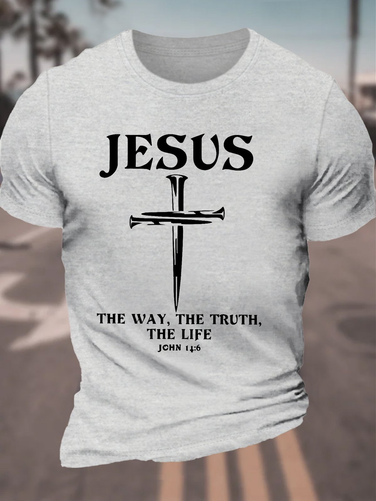 Jesus The Way, The Truth The Life Men's Cotton T-Shirt