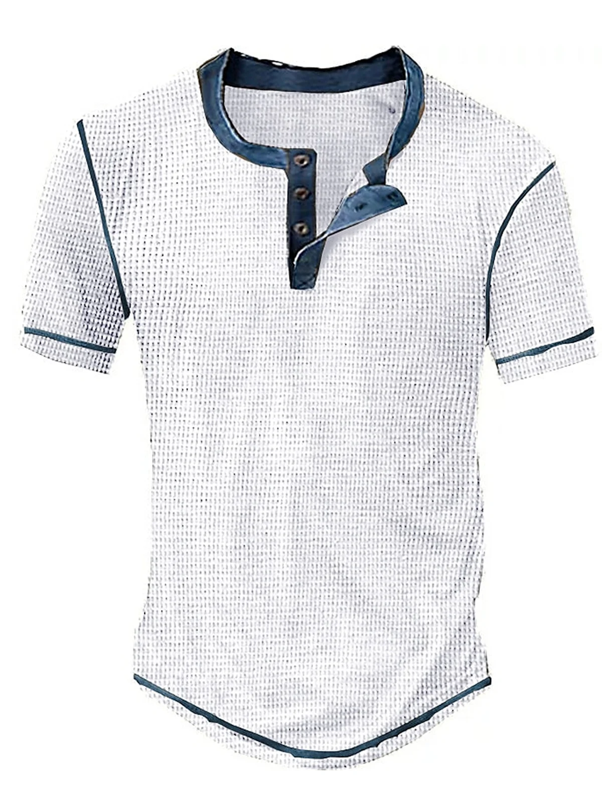 Henley Collar Short Sleeve T-Shirt